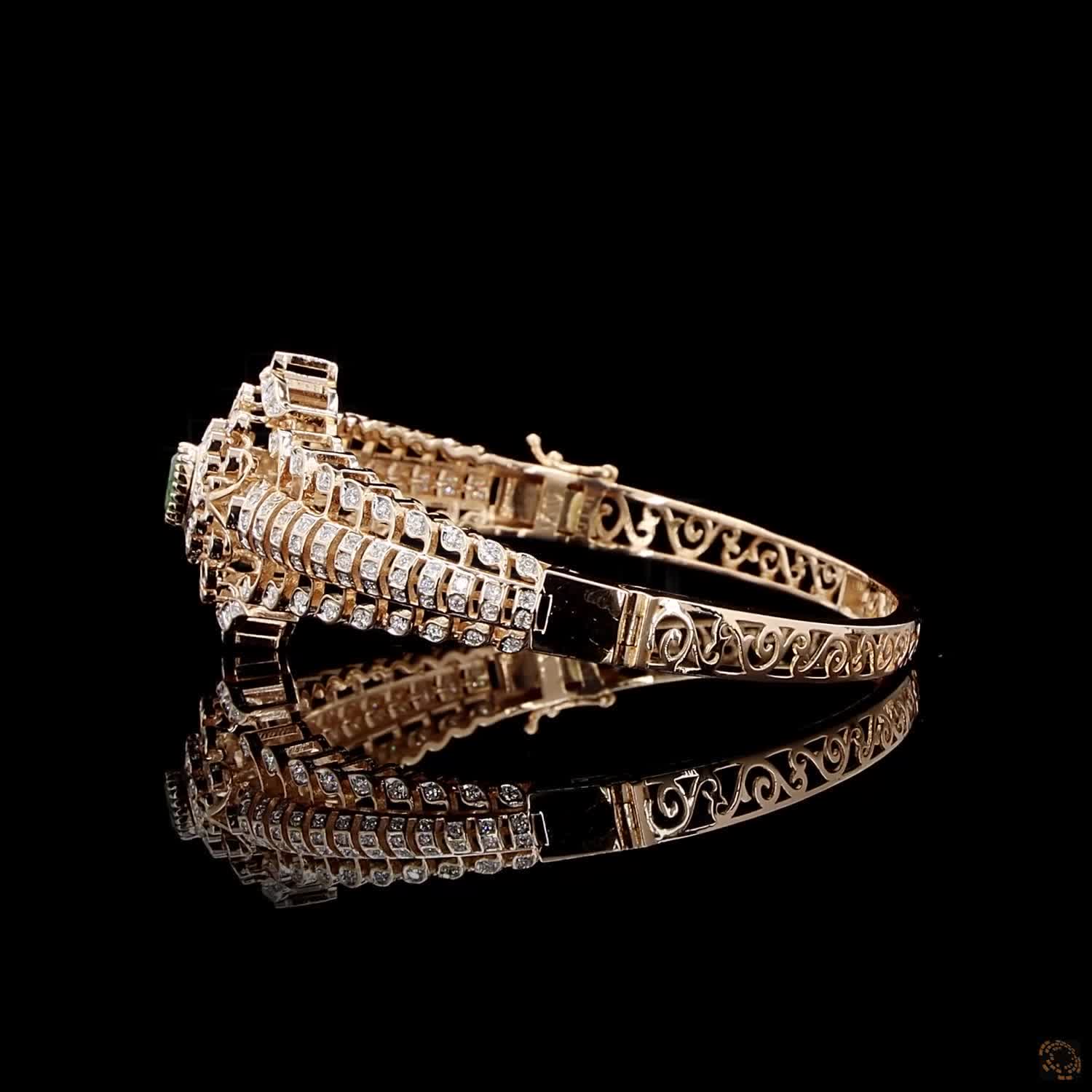 Emerald Diamond Bracelet in 18KT Rose Gold