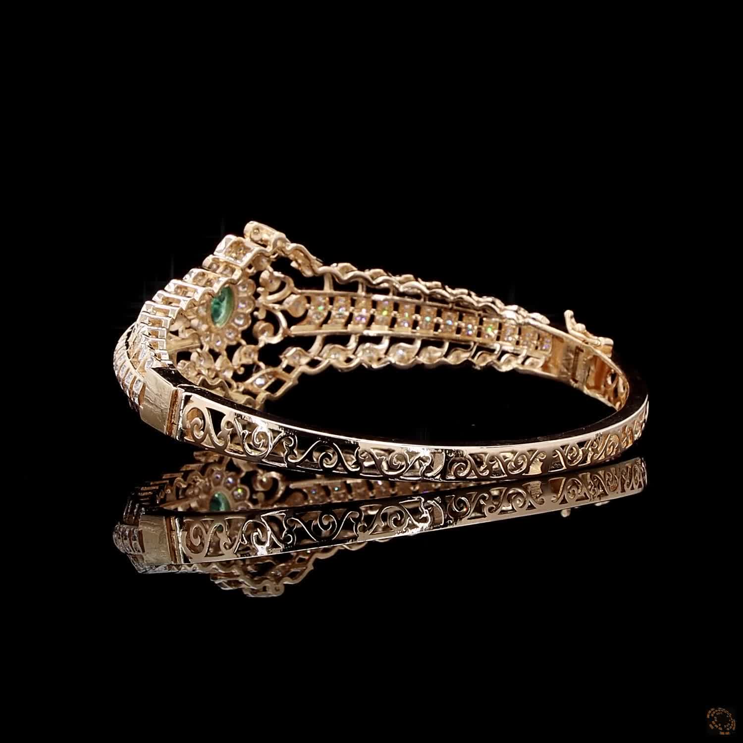 Emerald Diamond Bracelet in 18KT Rose Gold