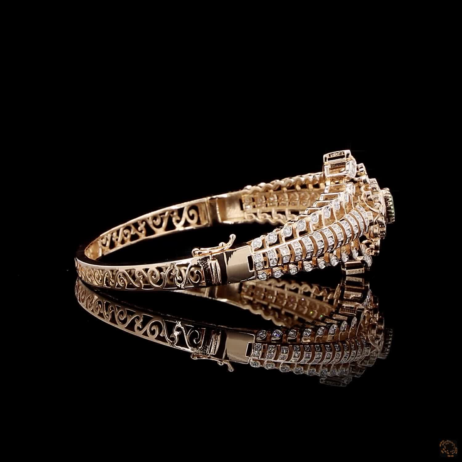 Emerald Diamond Bracelet in 18KT Rose Gold