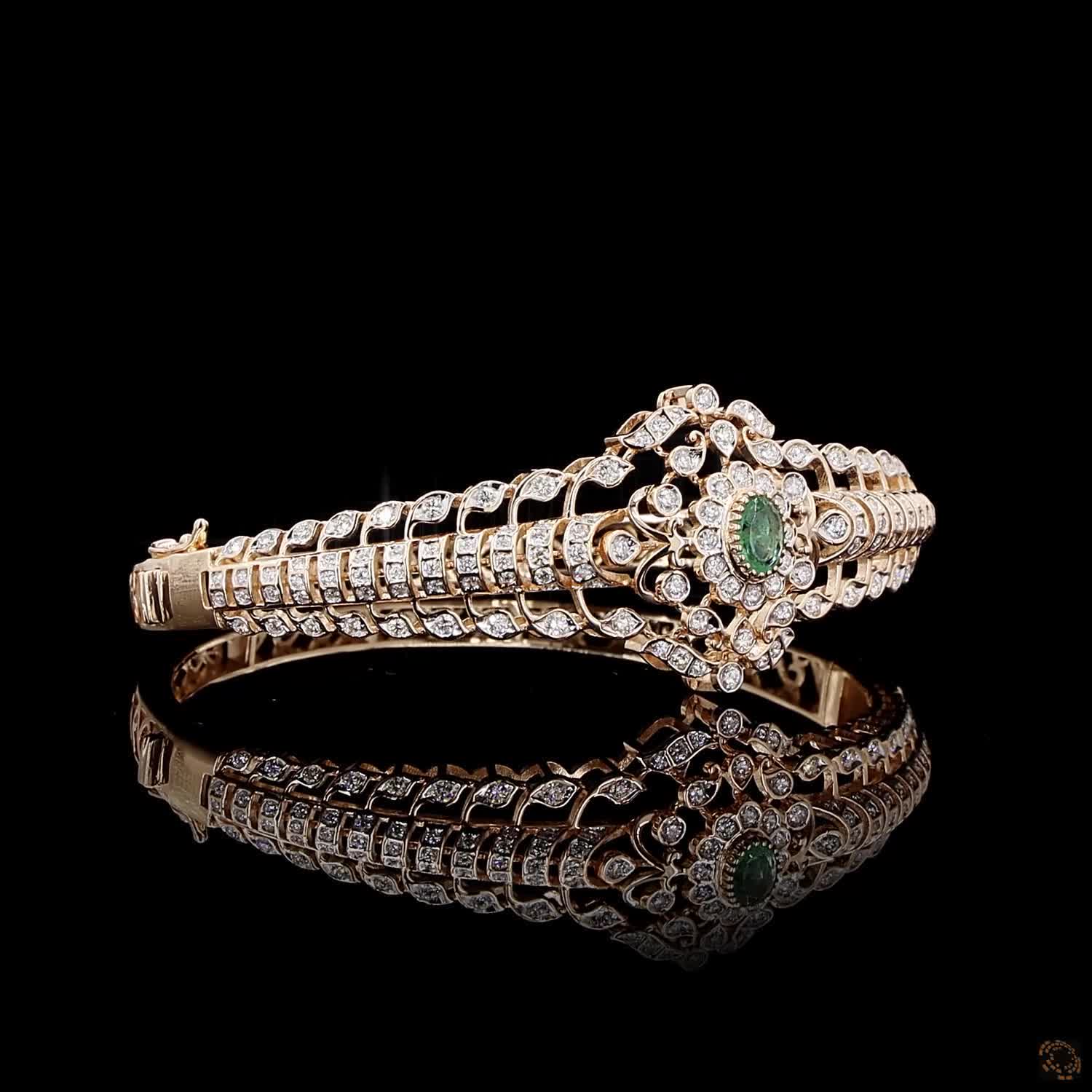Emerald Diamond Bracelet in 18KT Rose Gold