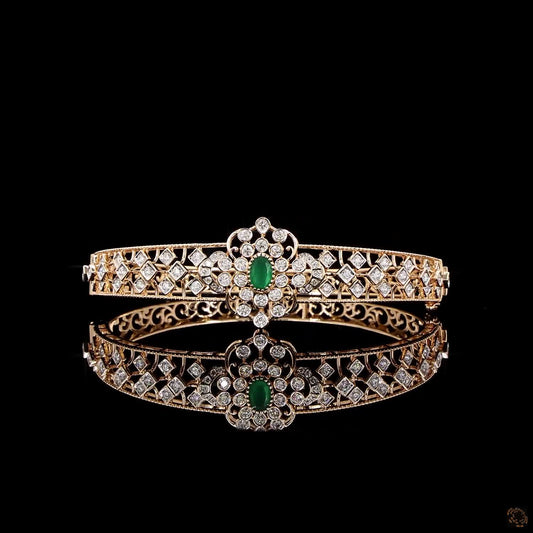 Emerald Diamond Bracelet in 18KT Yellow Gold