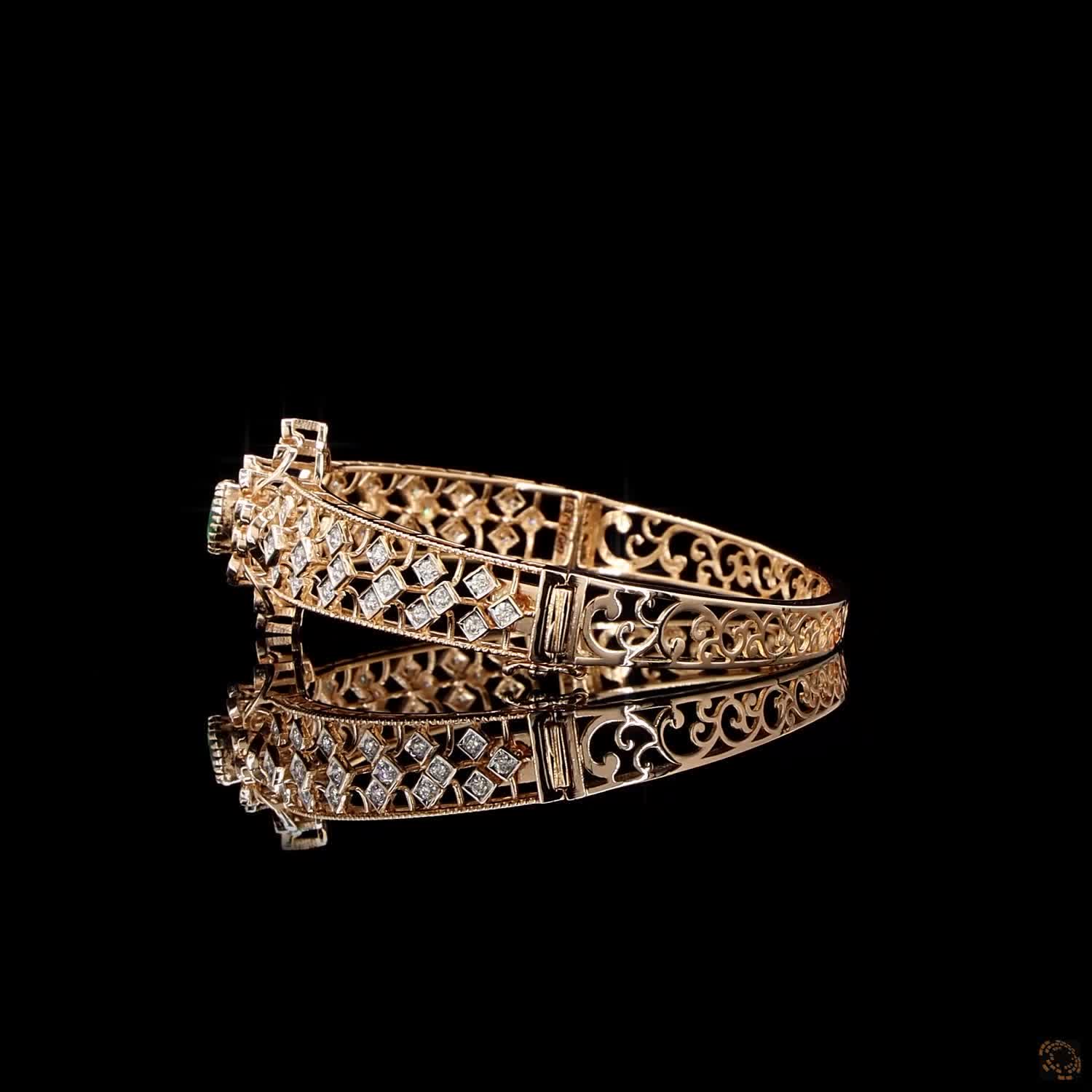 Emerald Diamond Bracelet in 18KT Yellow Gold