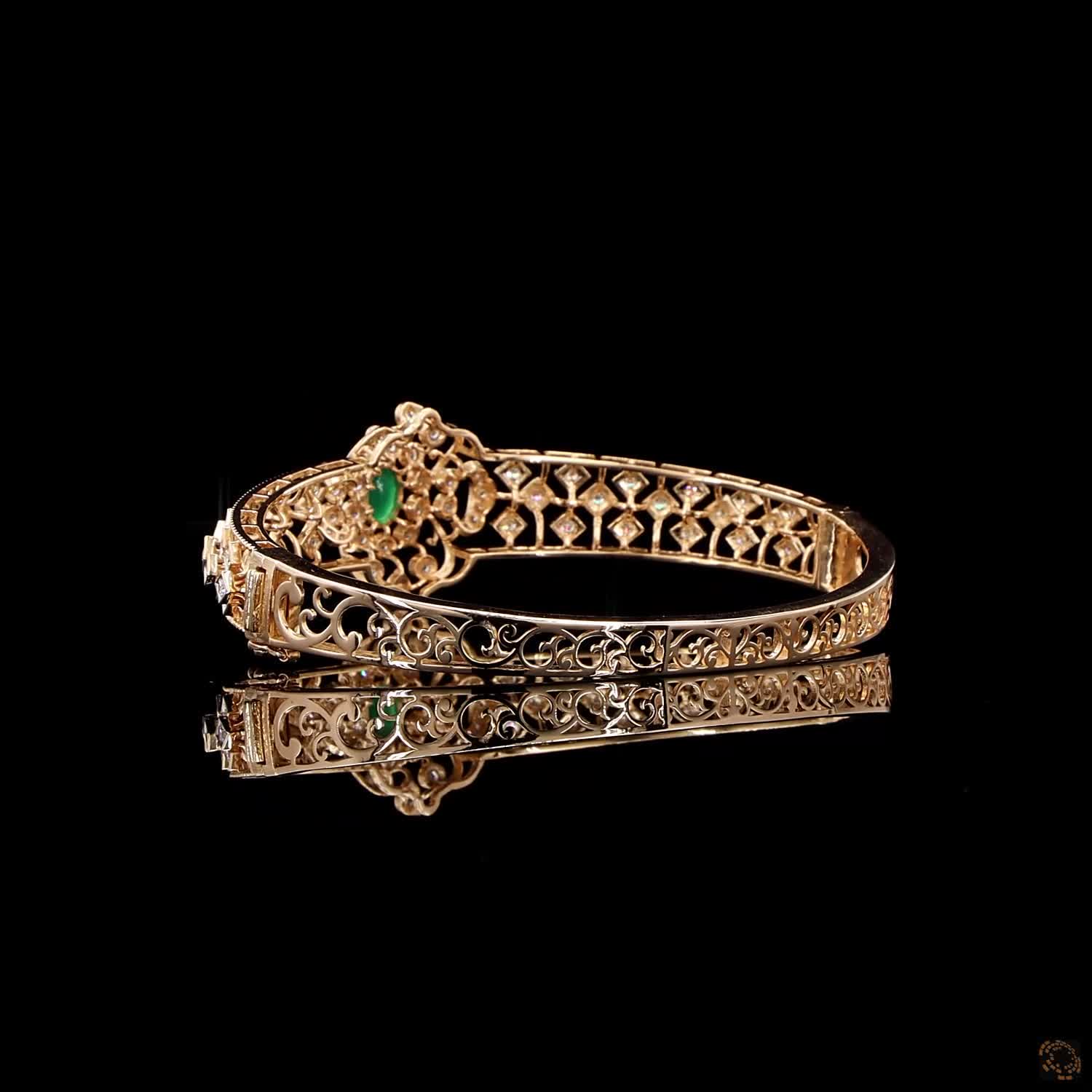 Emerald Diamond Bracelet in 18KT Yellow Gold