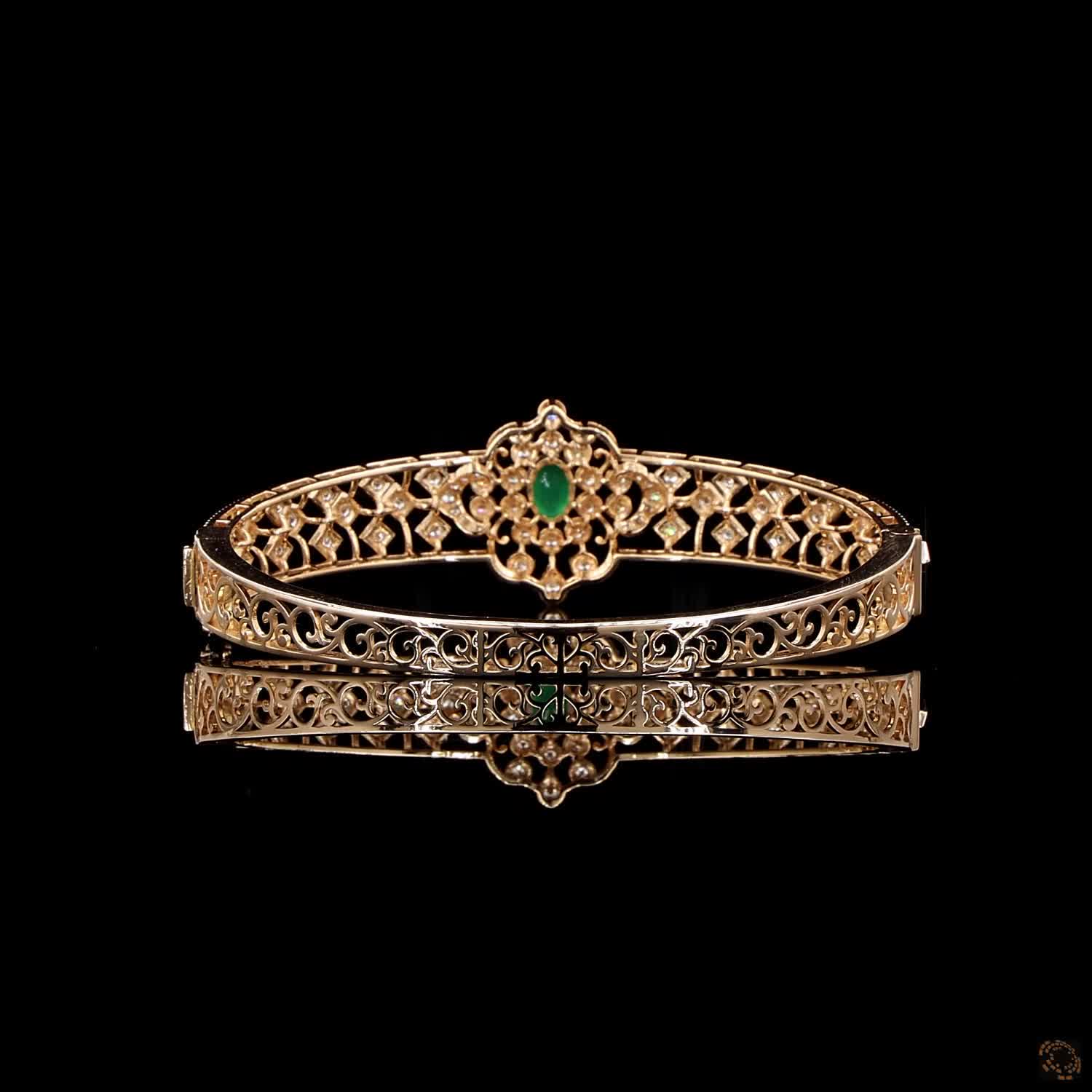 Emerald Diamond Bracelet in 18KT Yellow Gold