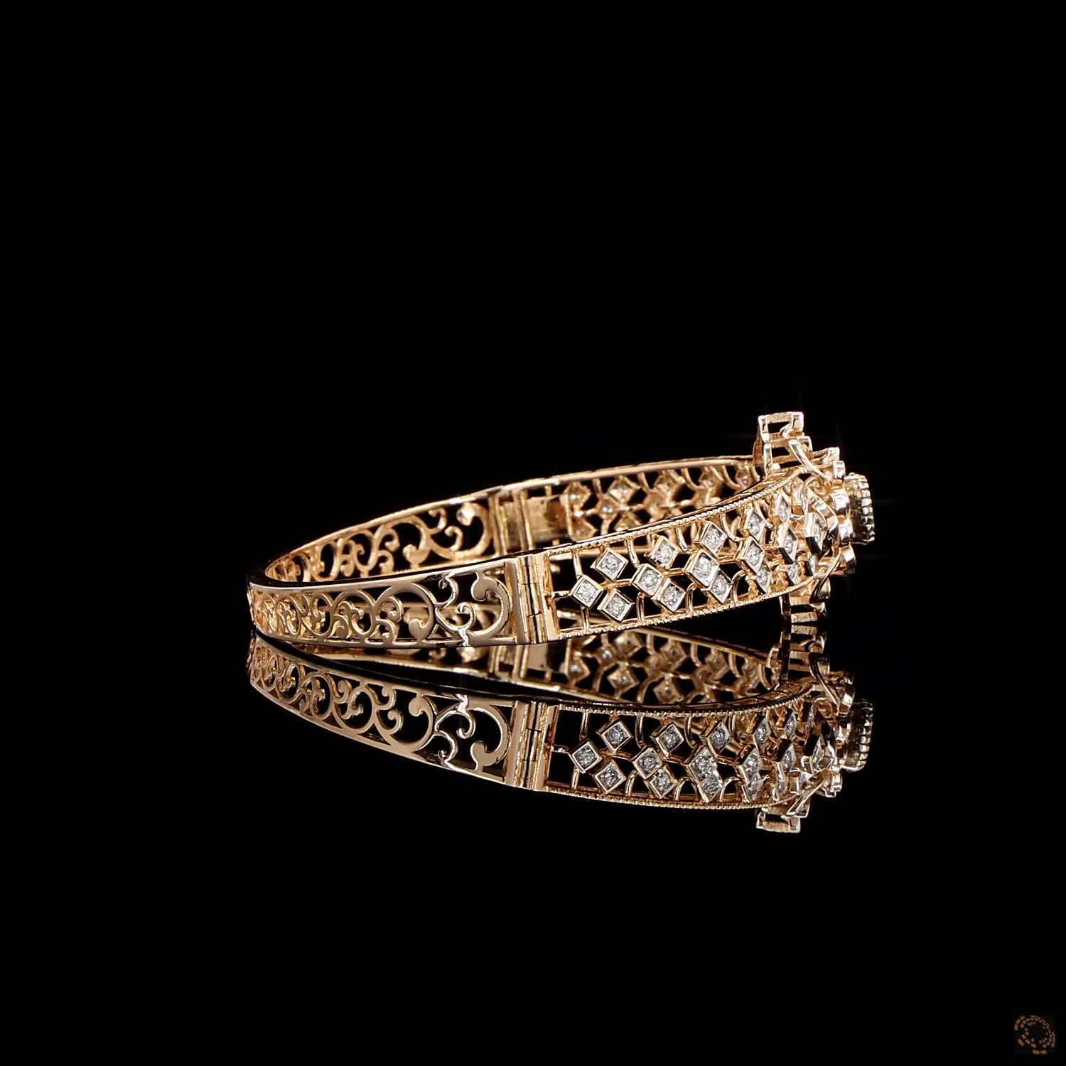 Emerald Diamond Bracelet in 18KT Yellow Gold