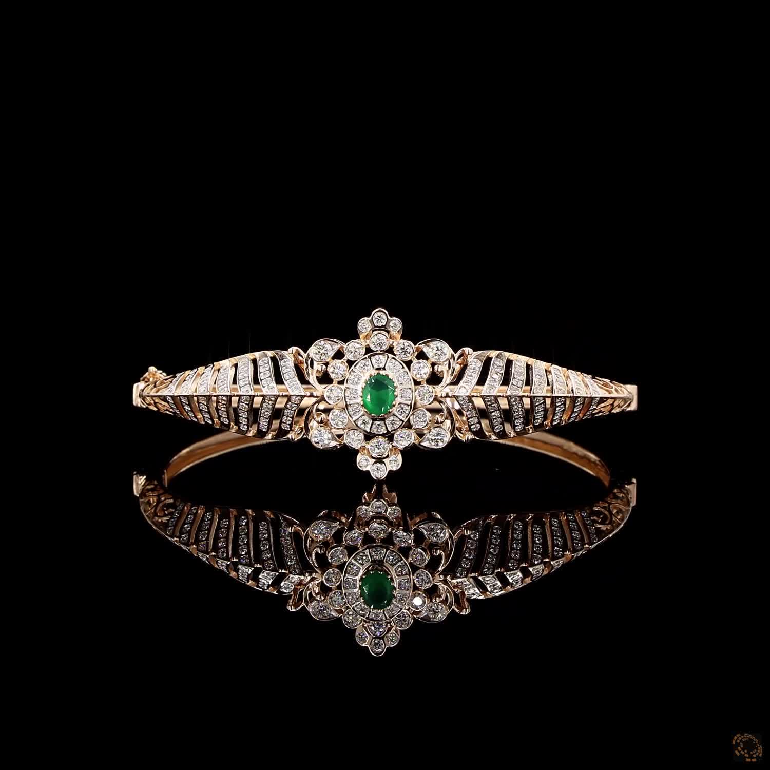 Emerald Diamond Bracelet in 18KT Rose Gold