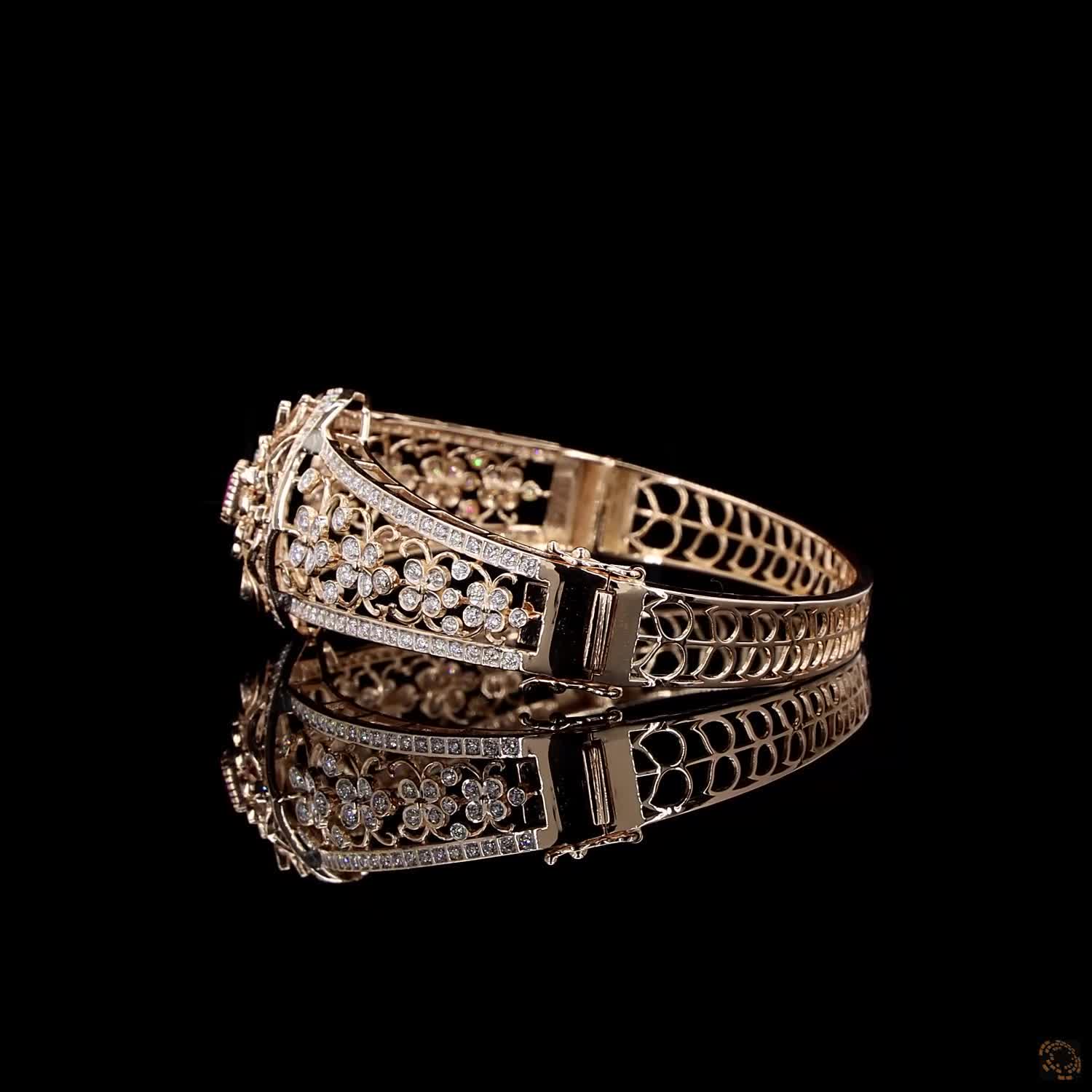 Ruby Diamond Bracelet in 18KT Rose Gold