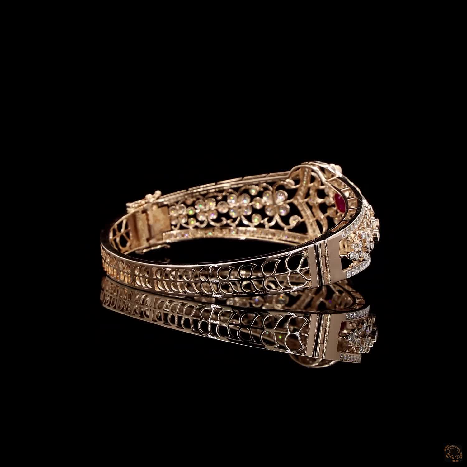 Ruby Diamond Bracelet in 18KT Rose Gold