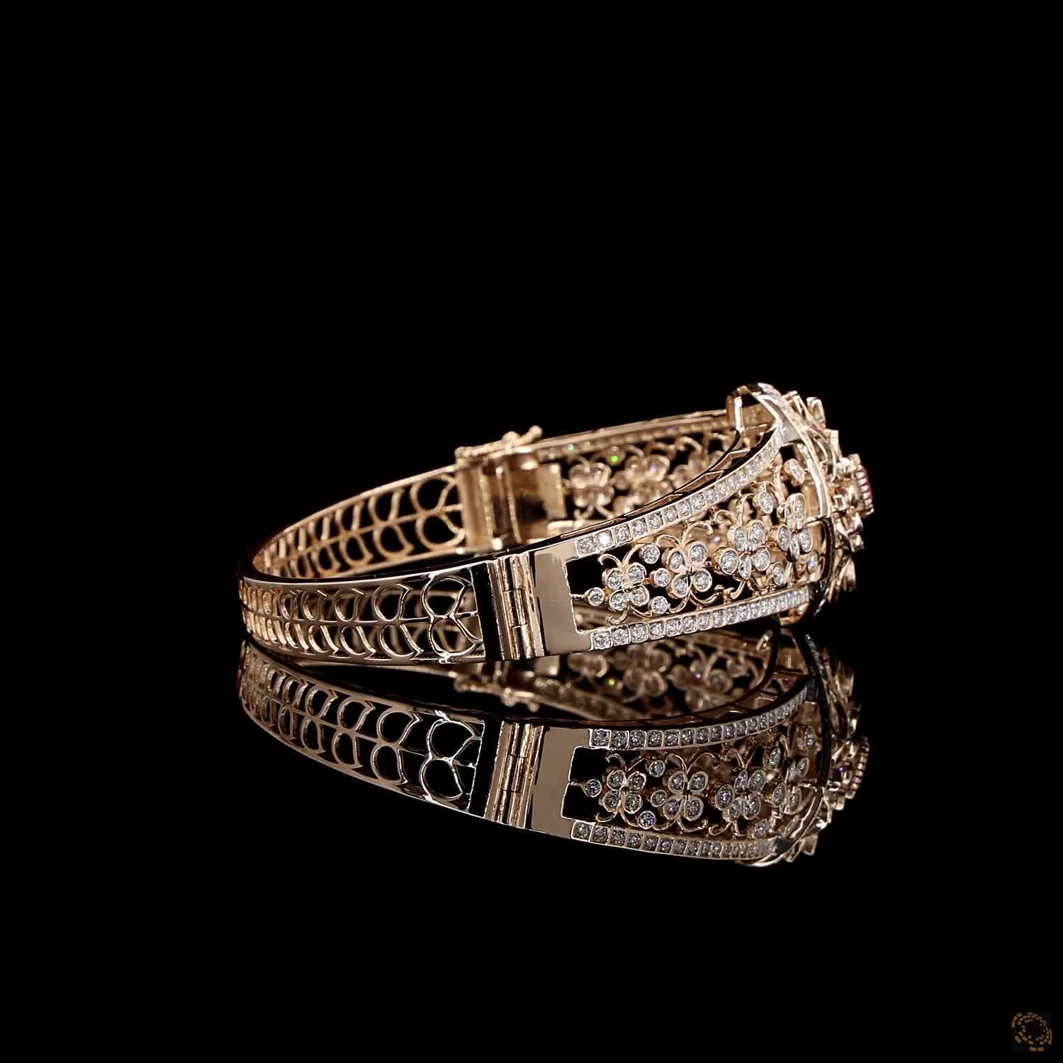 Ruby Diamond Bracelet in 18KT Rose Gold