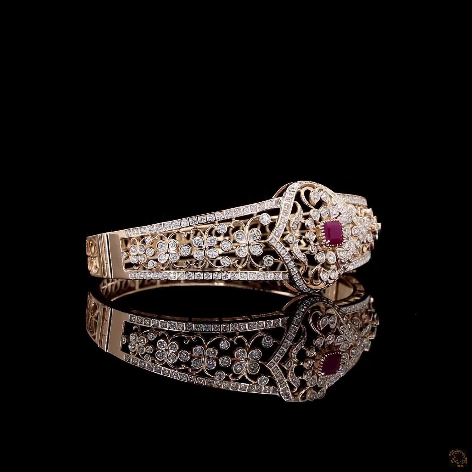 Ruby Diamond Bracelet in 18KT Rose Gold