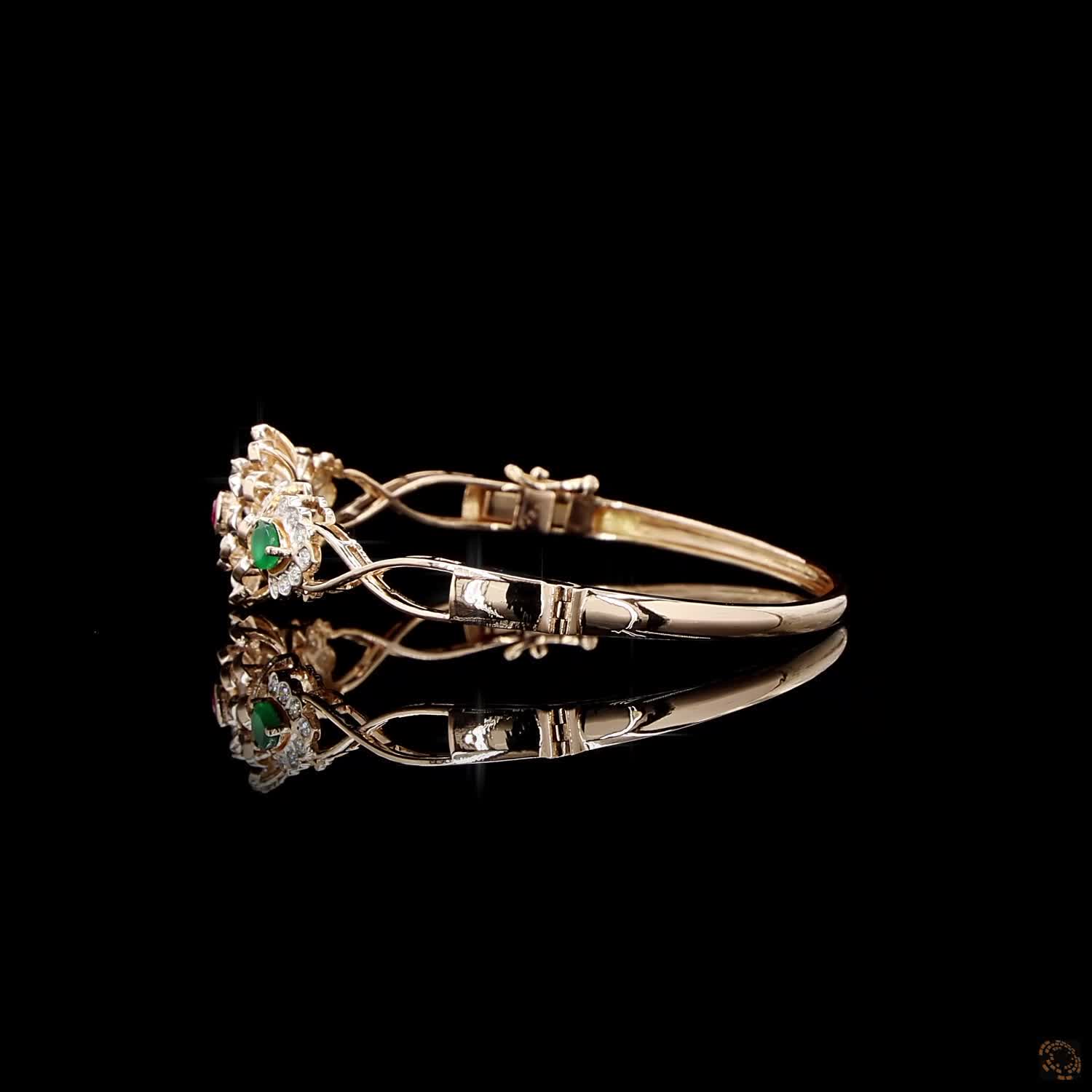 Emerald & Ruby Diamond Bracelet in 18KT Rose Gold