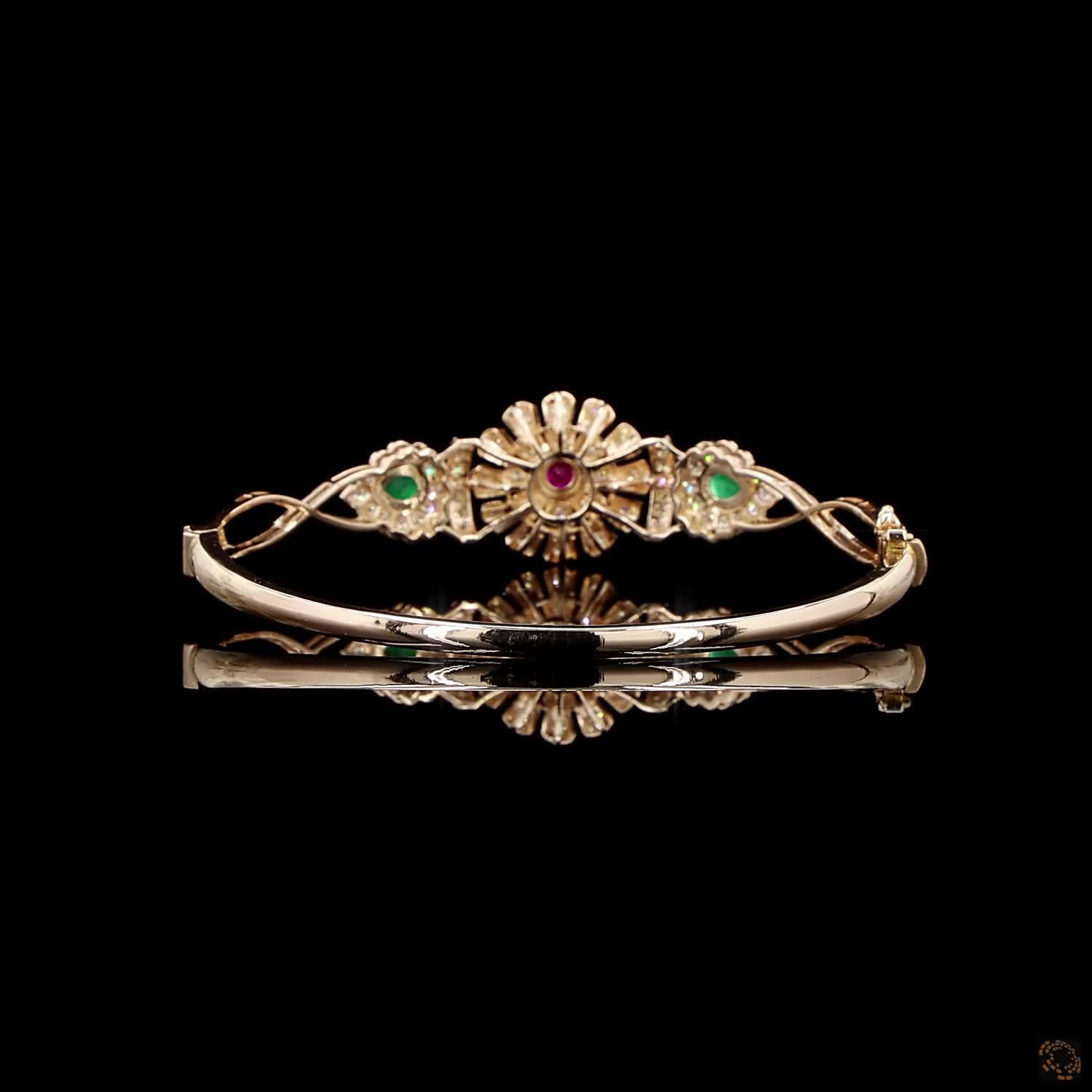 Emerald & Ruby Diamond Bracelet in 18KT Rose Gold