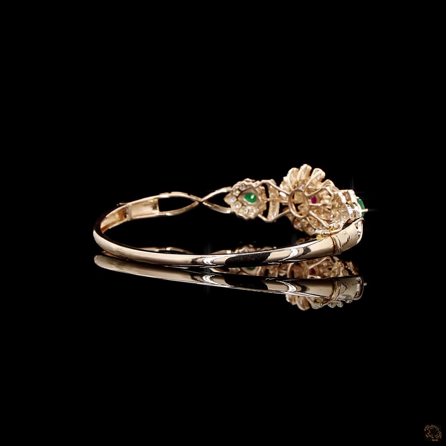 Emerald & Ruby Diamond Bracelet in 18KT Rose Gold