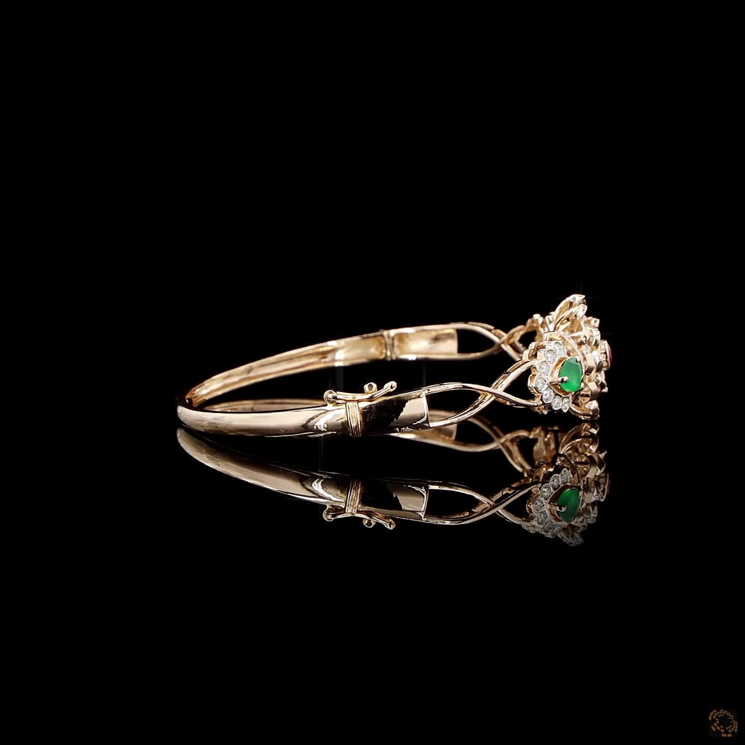 Emerald & Ruby Diamond Bracelet in 18KT Rose Gold