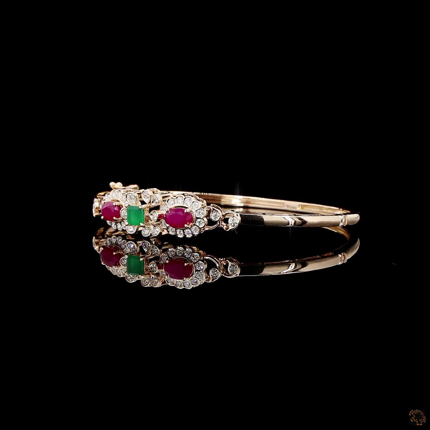 Emerald & Ruby Diamond Bracelet in 18KT Rose Gold