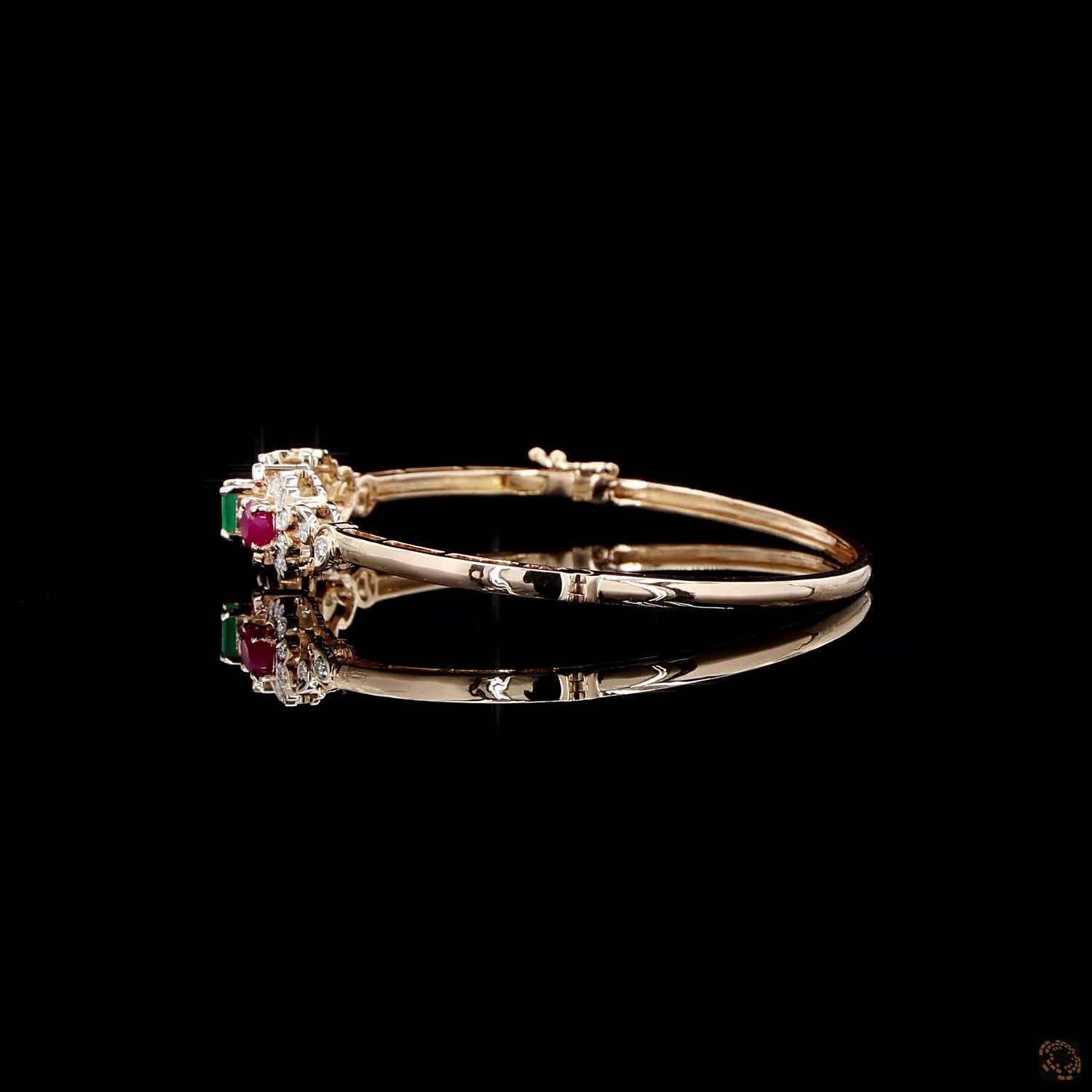 Emerald & Ruby Diamond Bracelet in 18KT Rose Gold