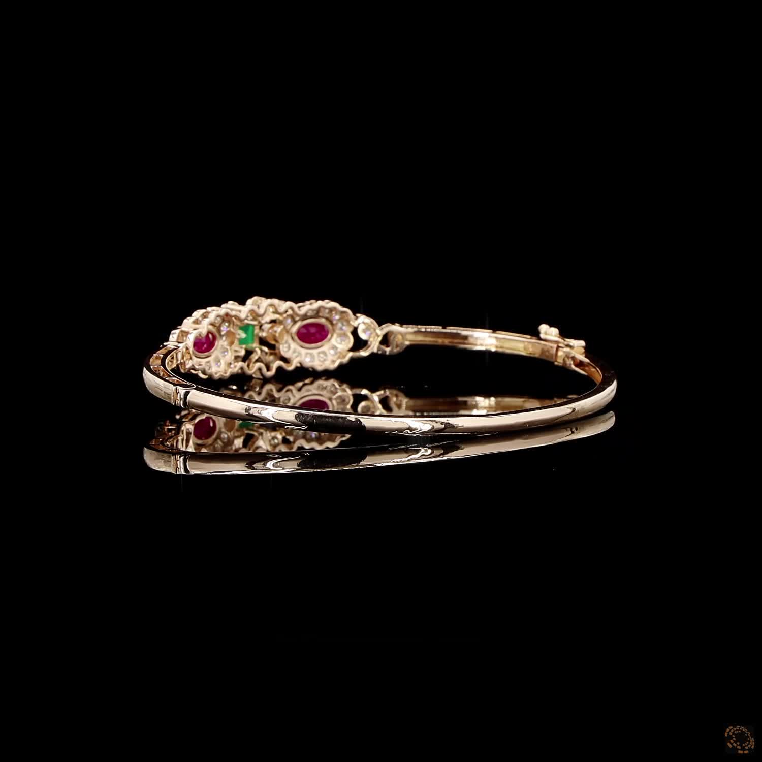 Emerald & Ruby Diamond Bracelet in 18KT Rose Gold