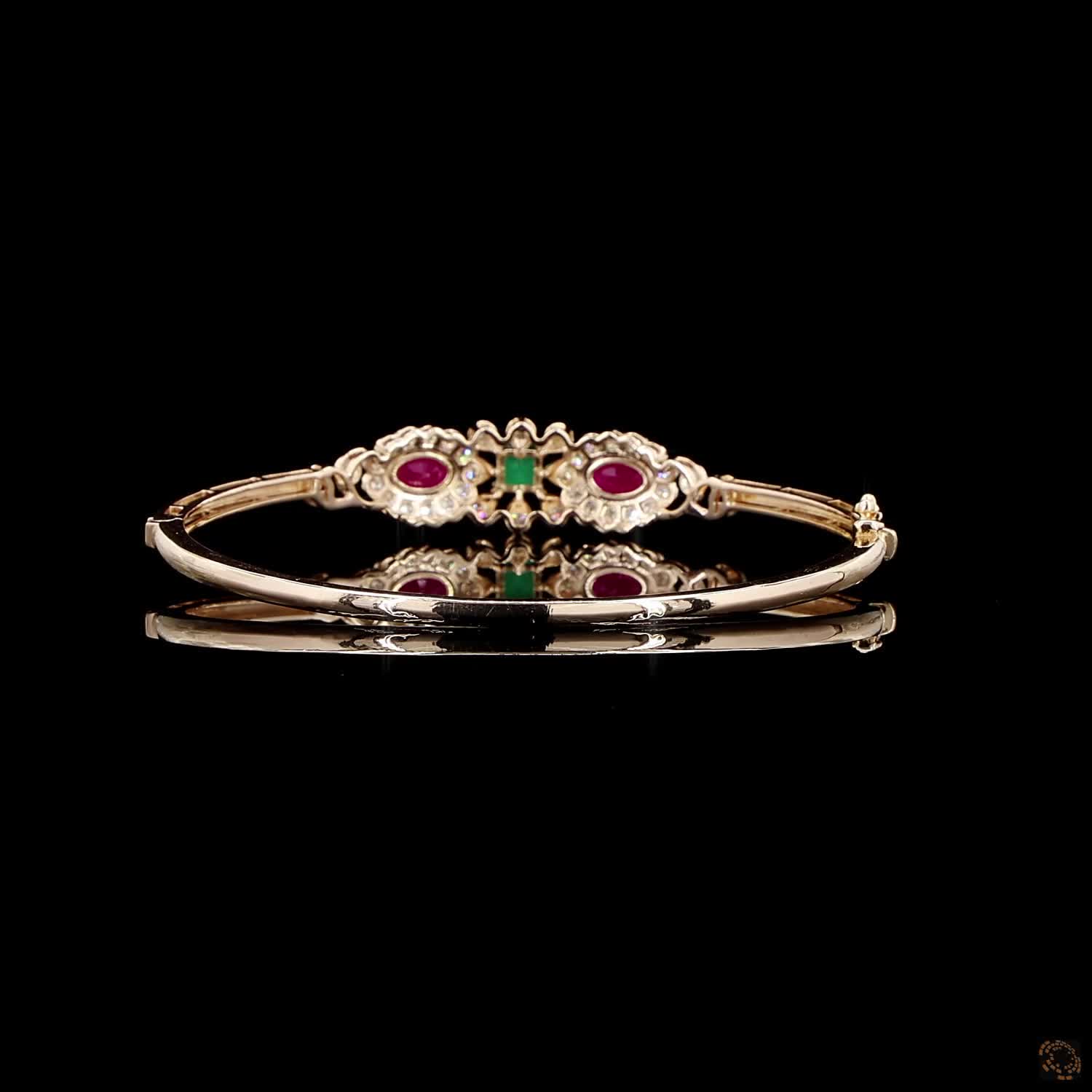 Emerald & Ruby Diamond Bracelet in 18KT Rose Gold