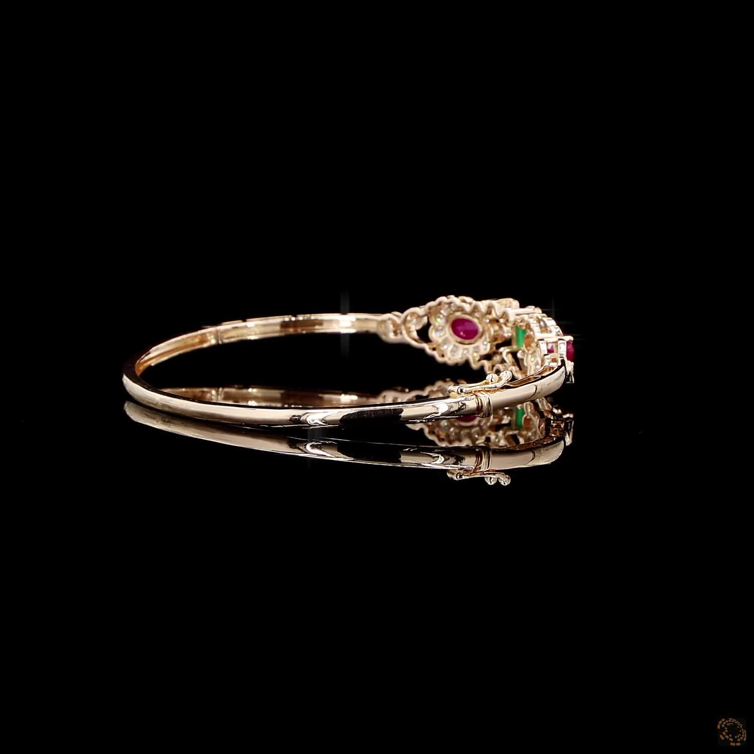 Emerald & Ruby Diamond Bracelet in 18KT Rose Gold
