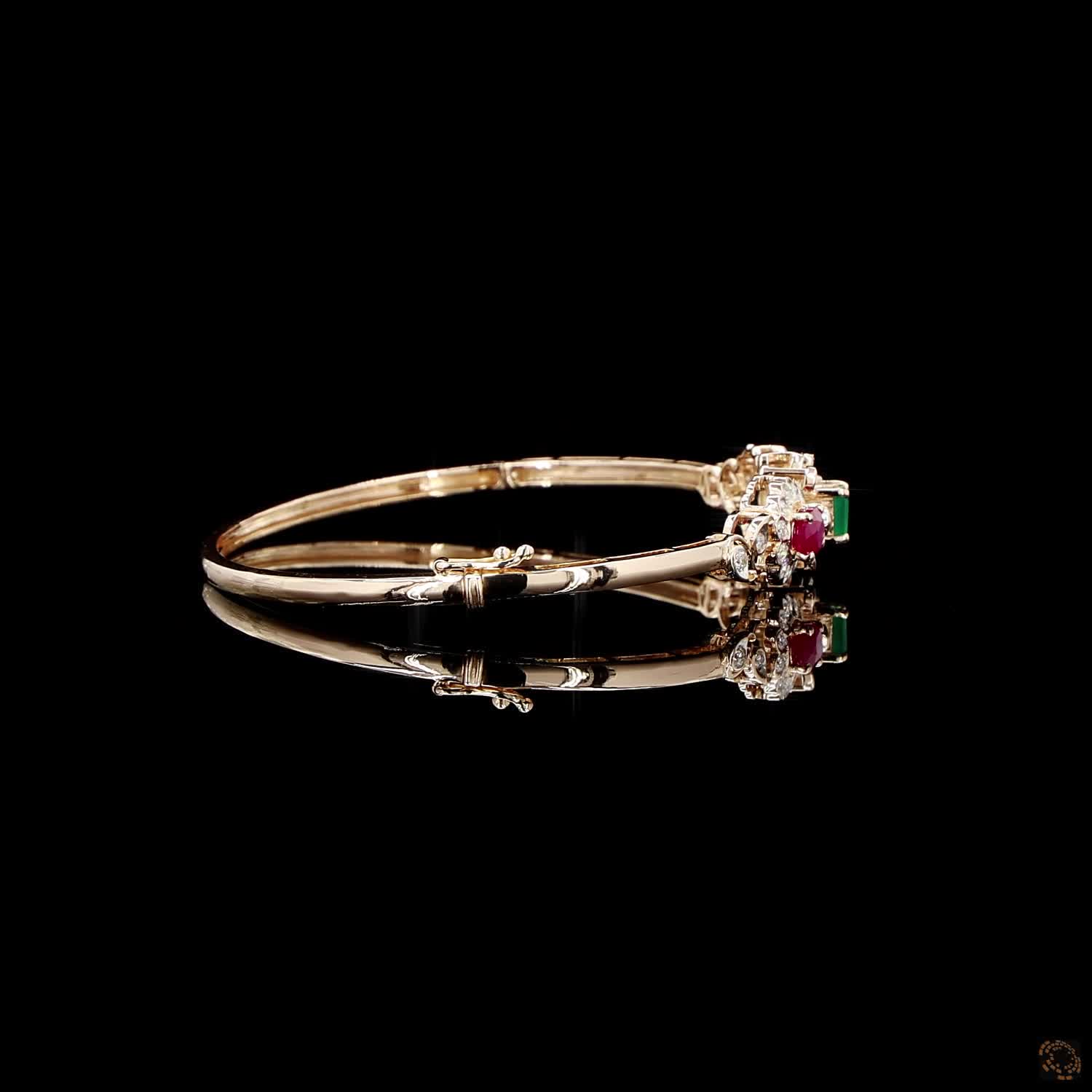 Emerald & Ruby Diamond Bracelet in 18KT Rose Gold
