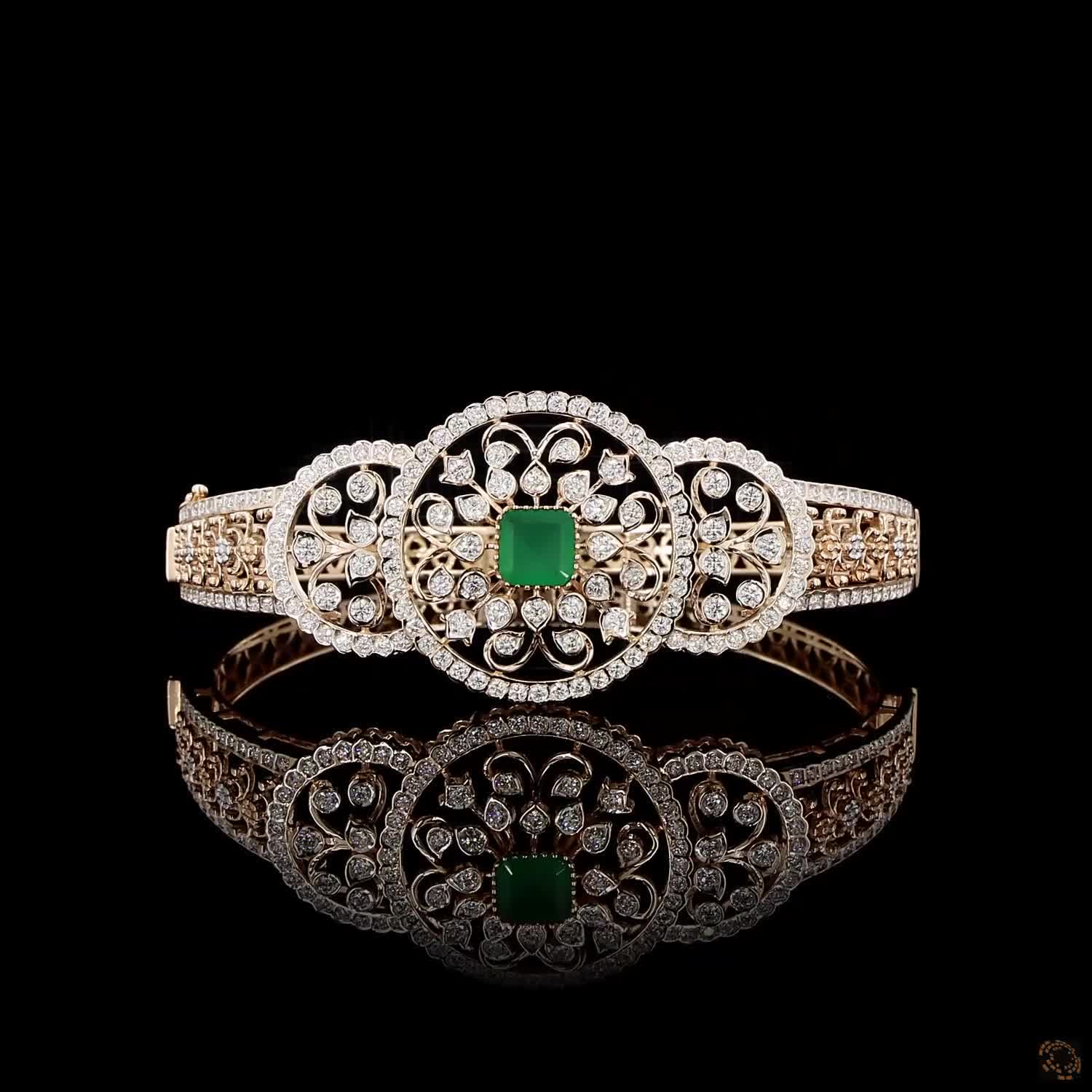 Emerald Diamond Bracelet in 18KT Rose Gold