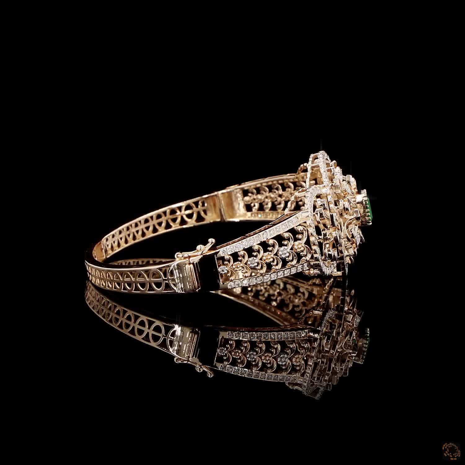 Emerald Diamond Bracelet in 18KT Rose Gold