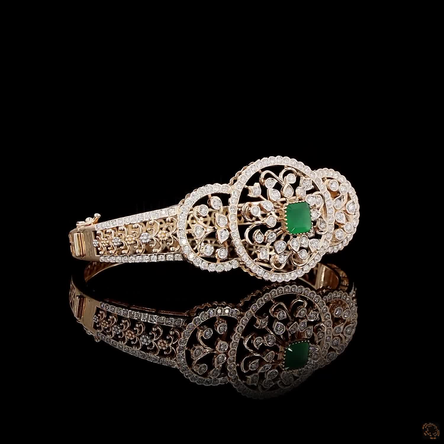Emerald Diamond Bracelet in 18KT Rose Gold