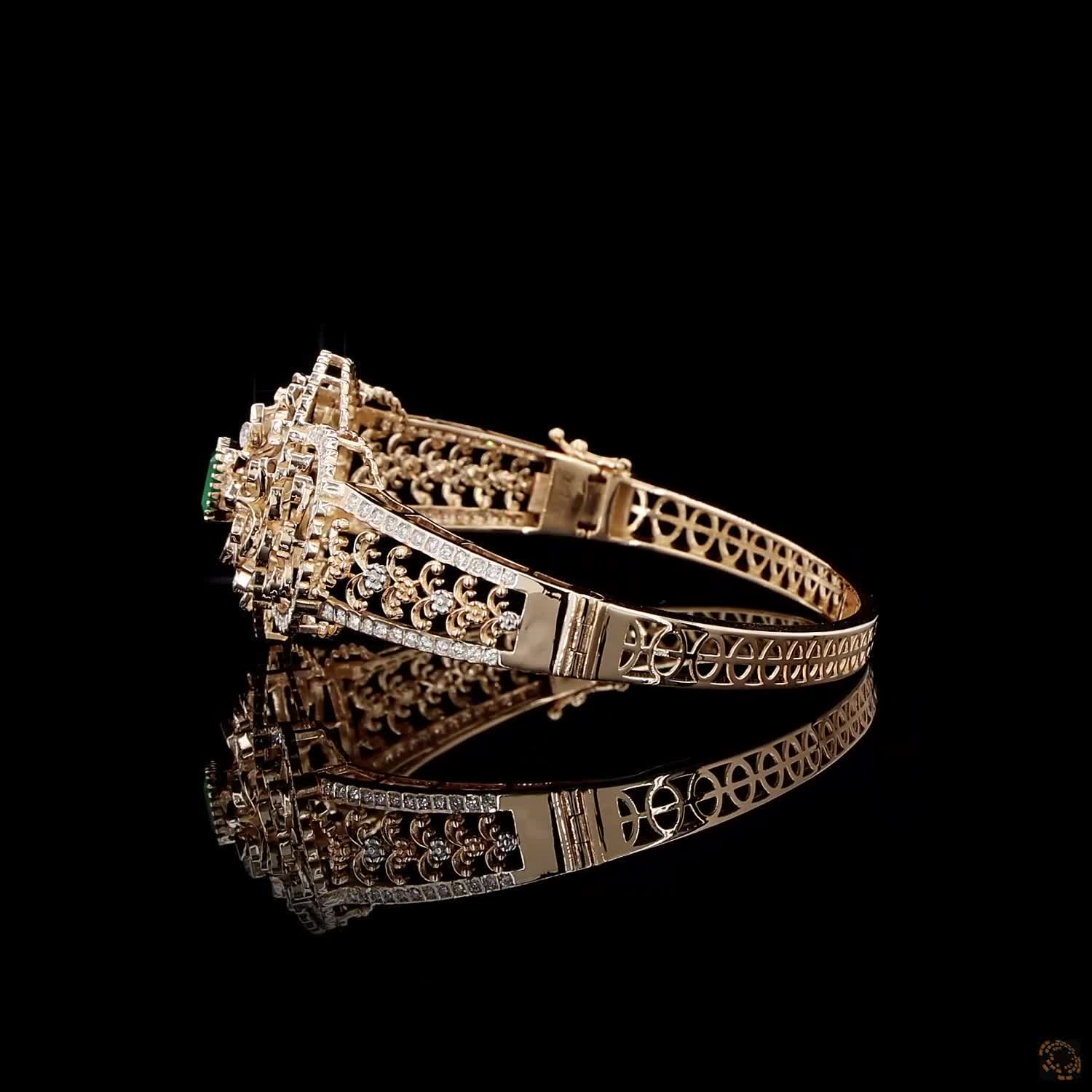 Emerald Diamond Bracelet in 18KT Rose Gold