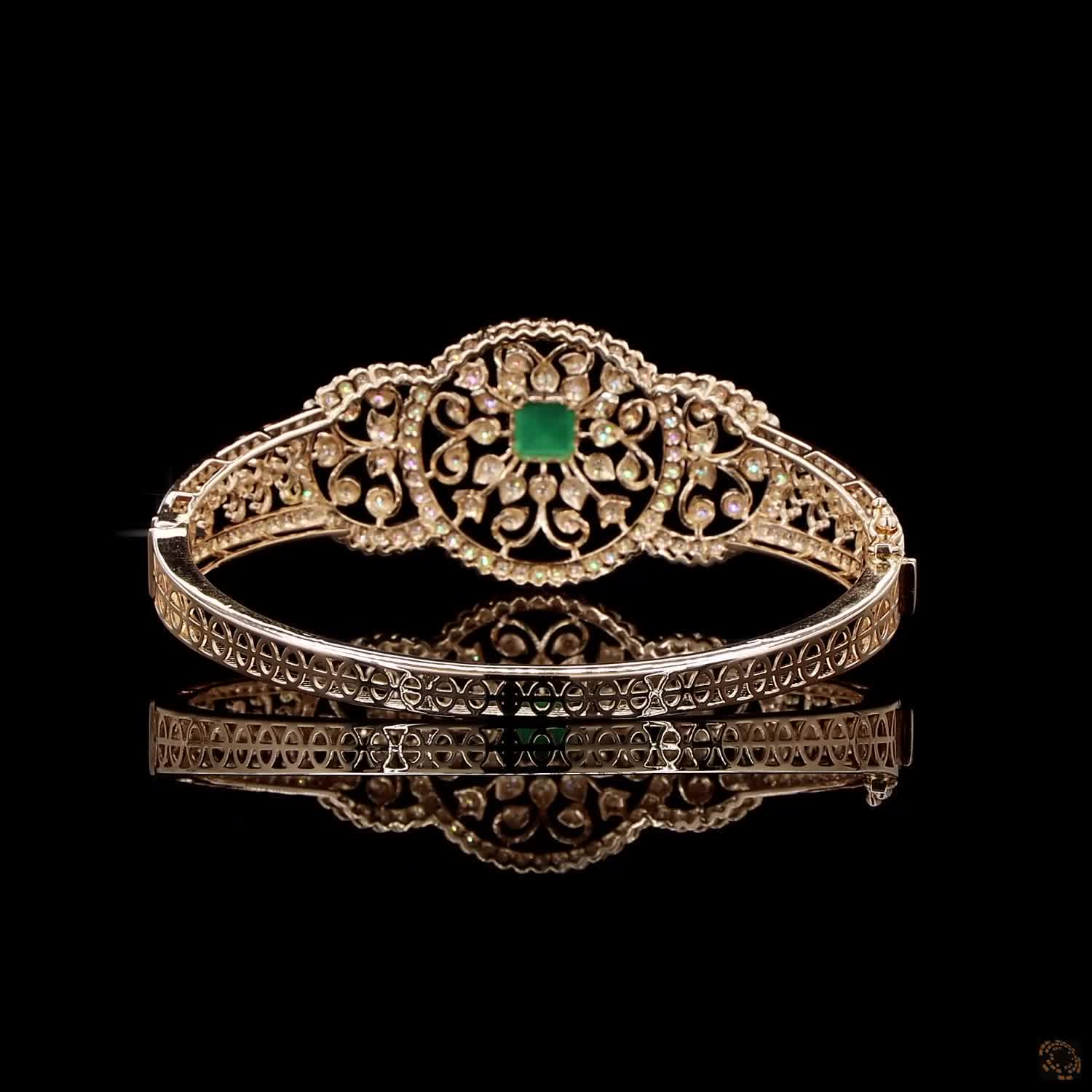 Emerald Diamond Bracelet in 18KT Rose Gold