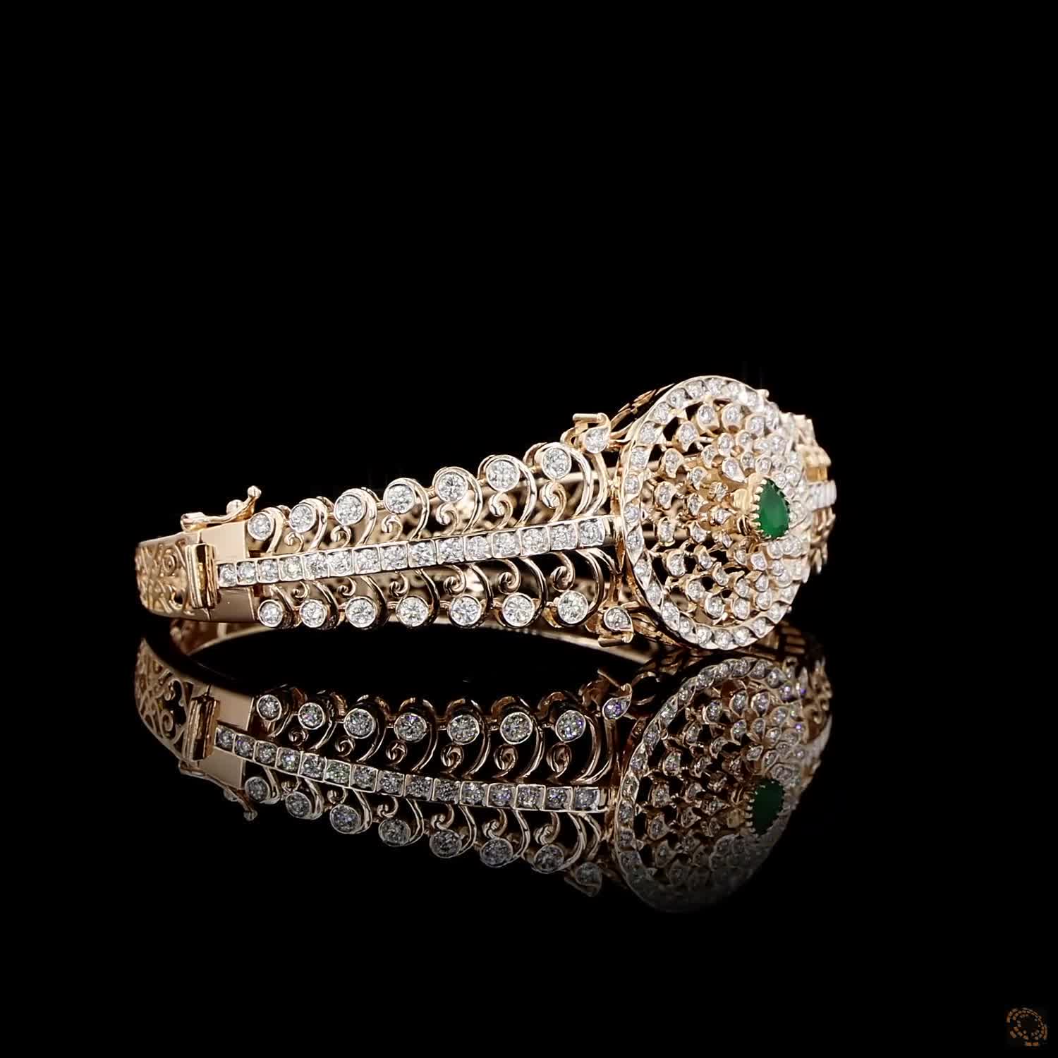 Emerald Diamond Bracelet in 18KT Rose Gold