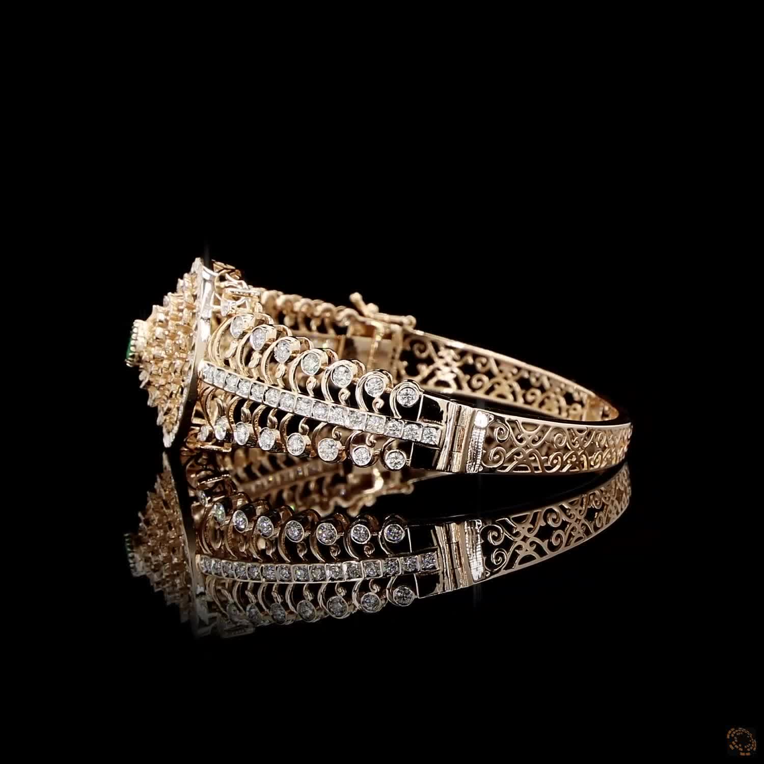Emerald Diamond Bracelet in 18KT Rose Gold