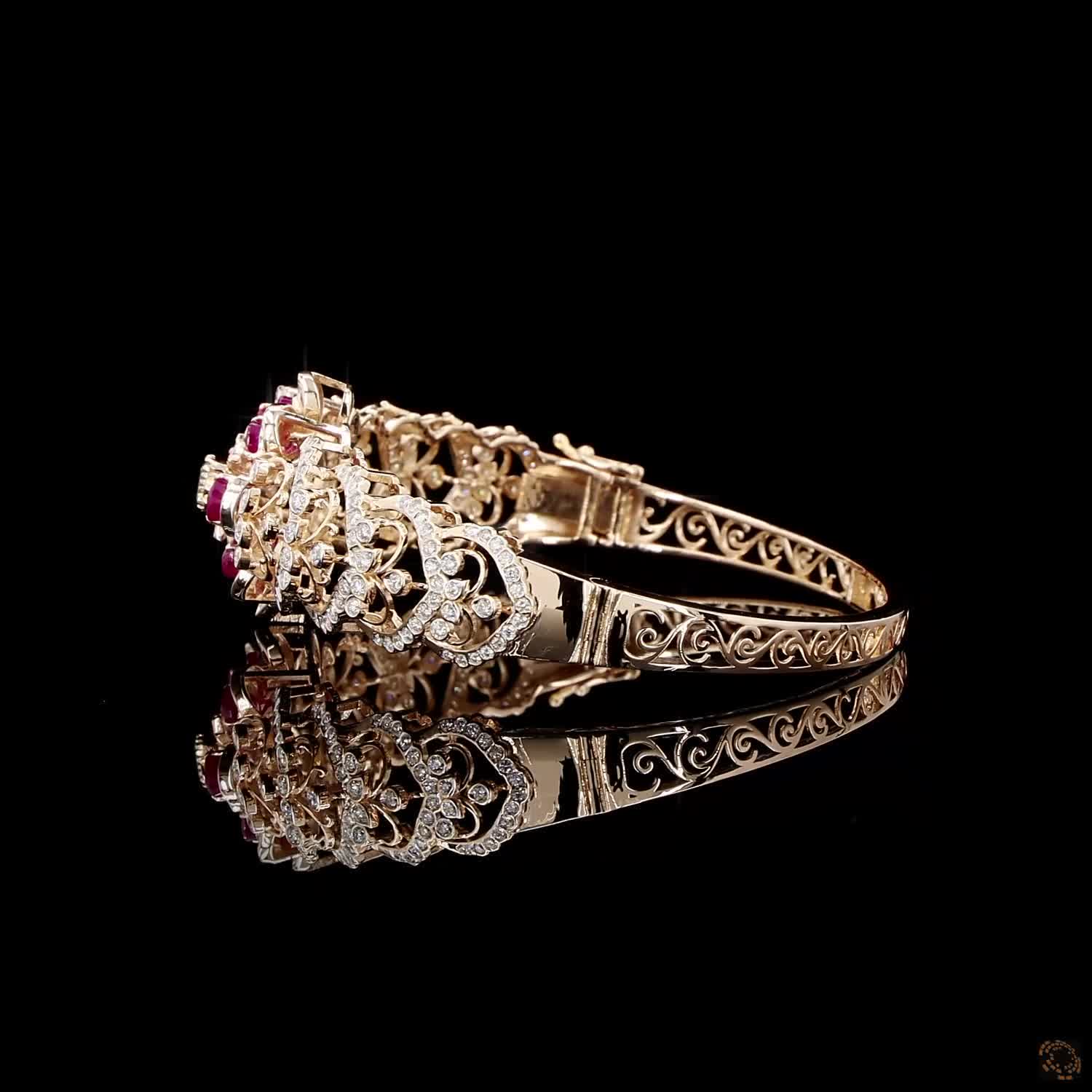 Emerald & Ruby Diamond Bracelet in 18KT Rose Gold