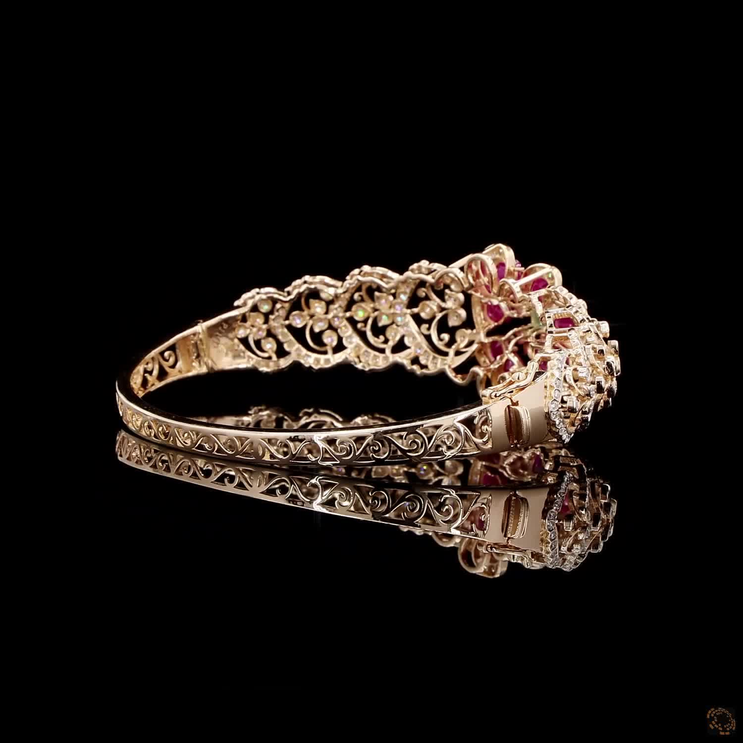 Emerald & Ruby Diamond Bracelet in 18KT Rose Gold