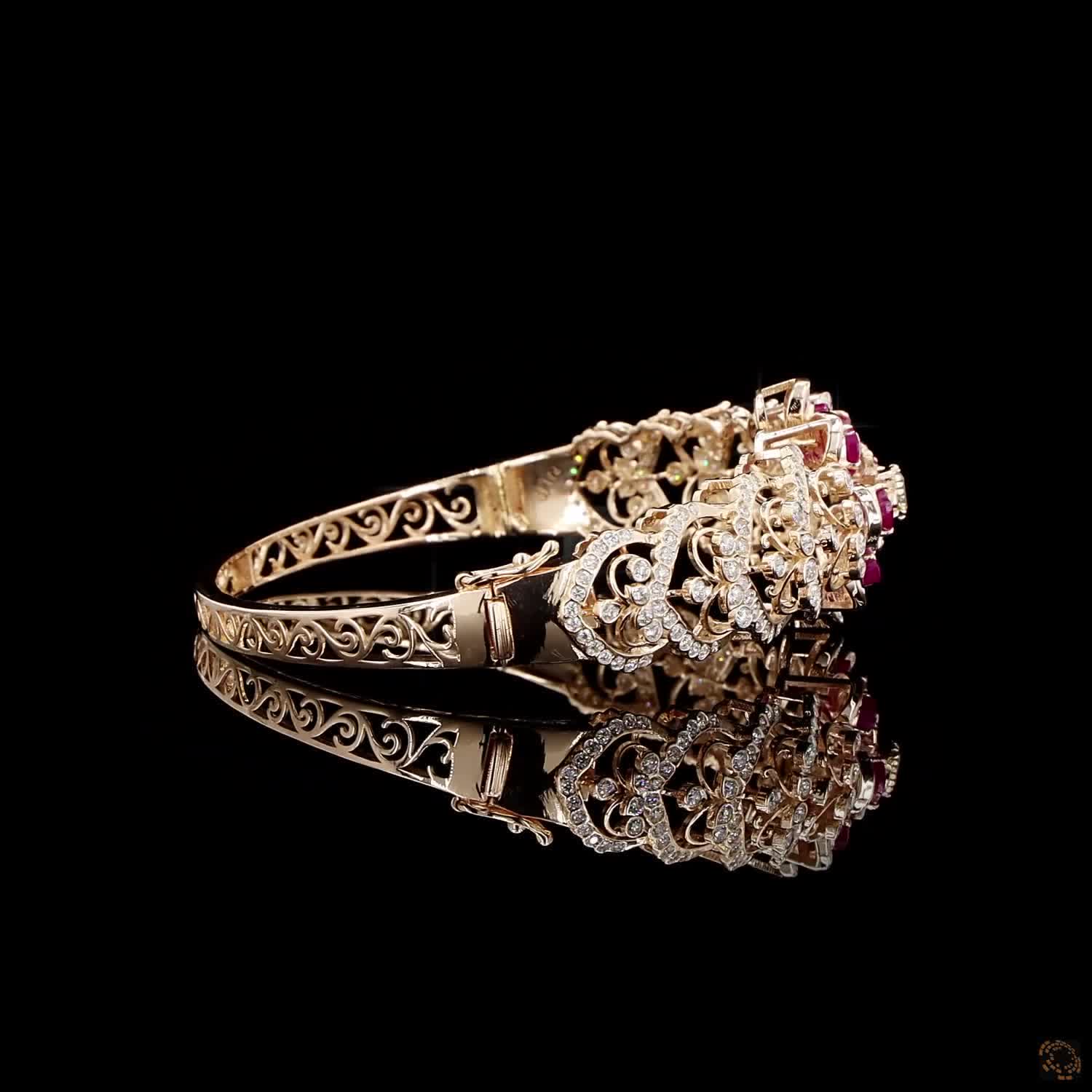Emerald & Ruby Diamond Bracelet in 18KT Rose Gold