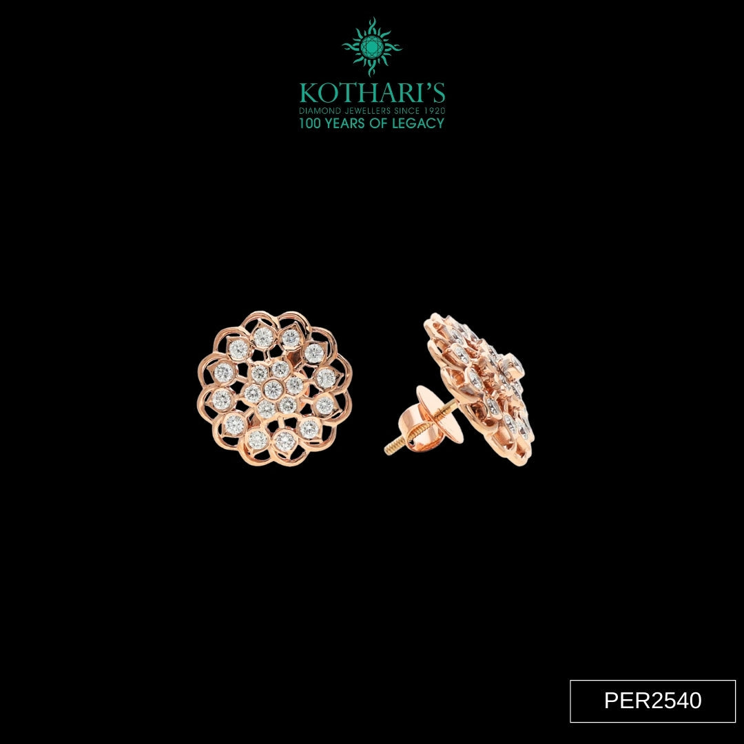 Diamond Earrings in 18KT Rose Gold