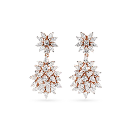STARBURST CASCADE DIAMOND DROP EARRINGS