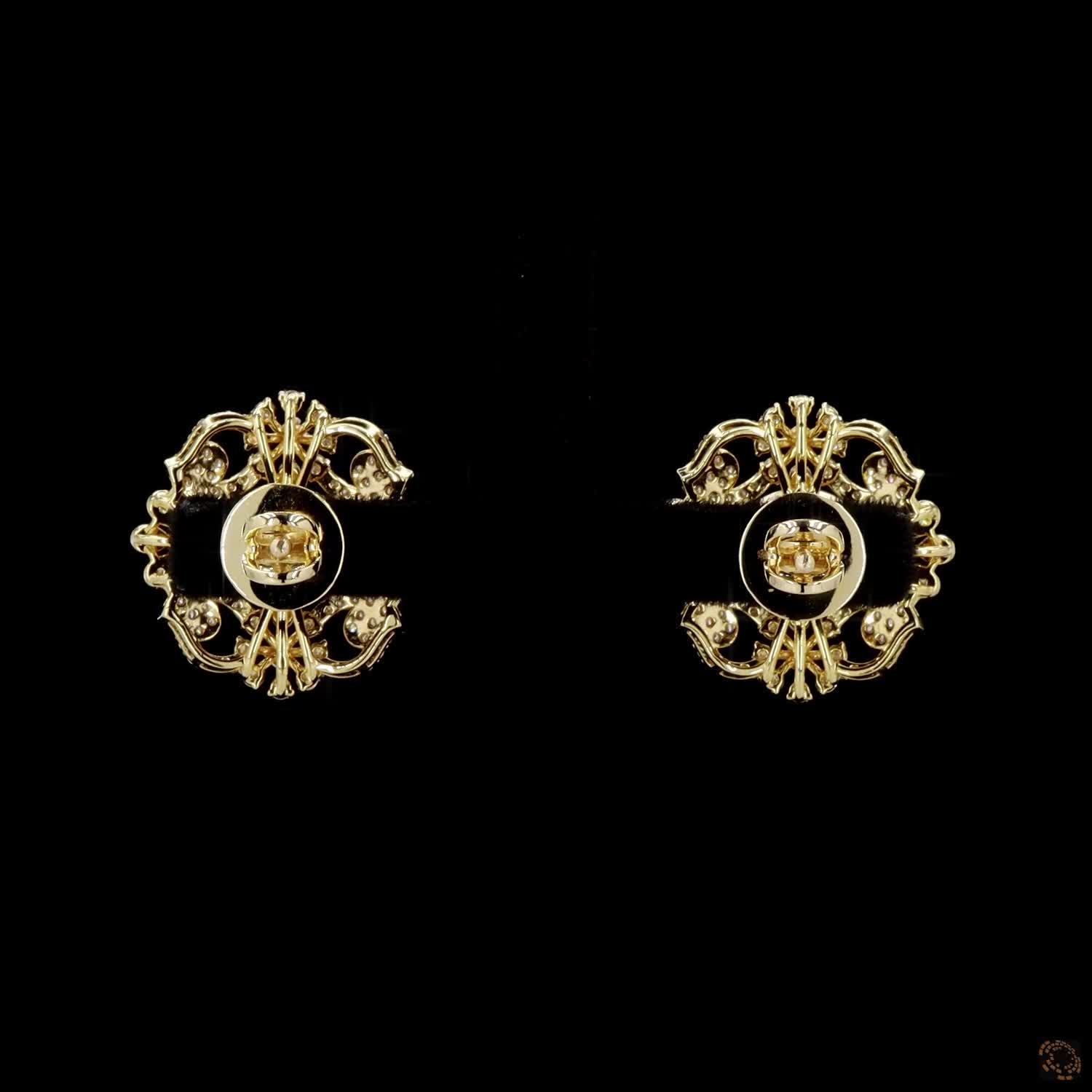 Emerald & Ruby Diamond Earrings in 18KT Yellow Gold