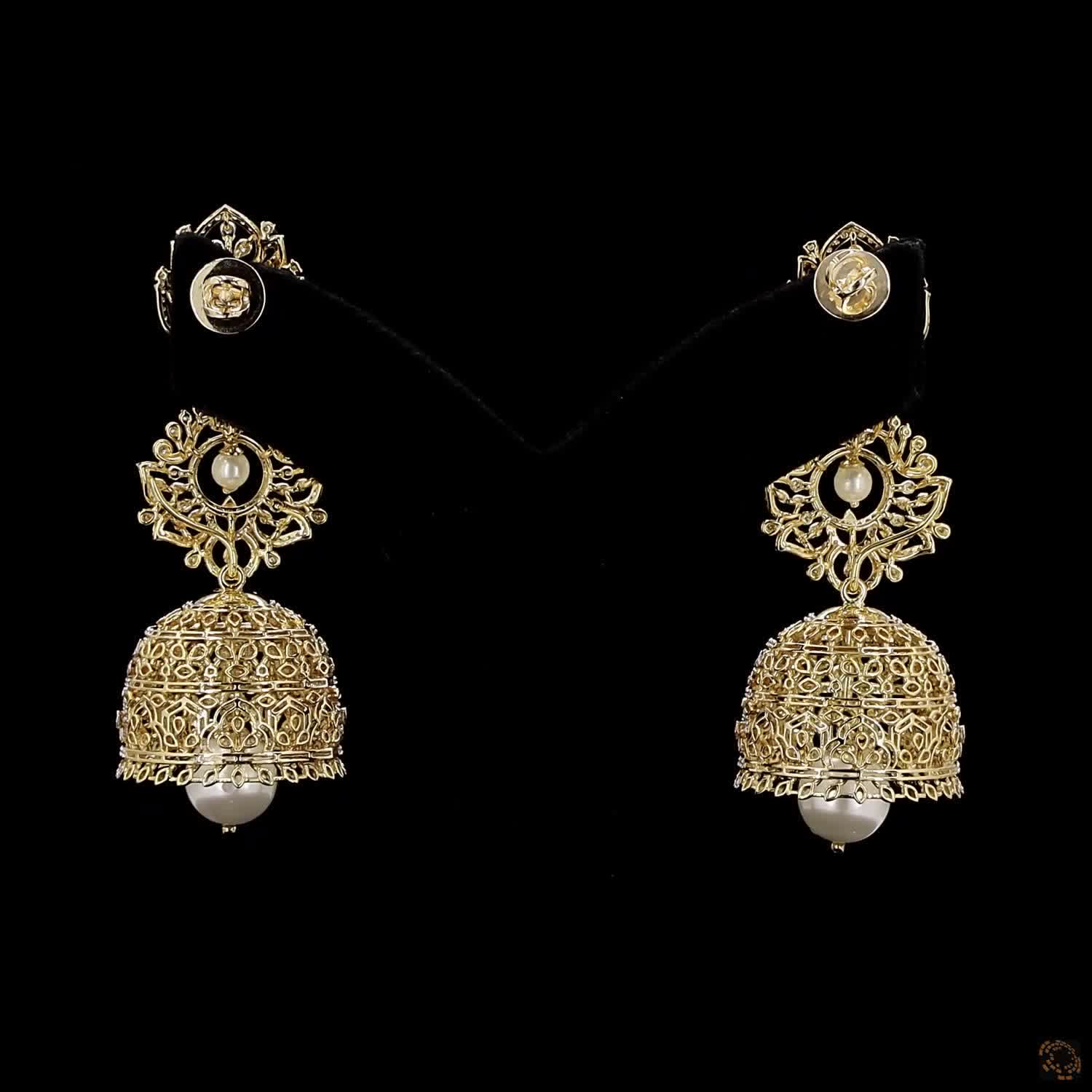 Emerald & Ruby Diamond Earrings in 18KT Yellow Gold