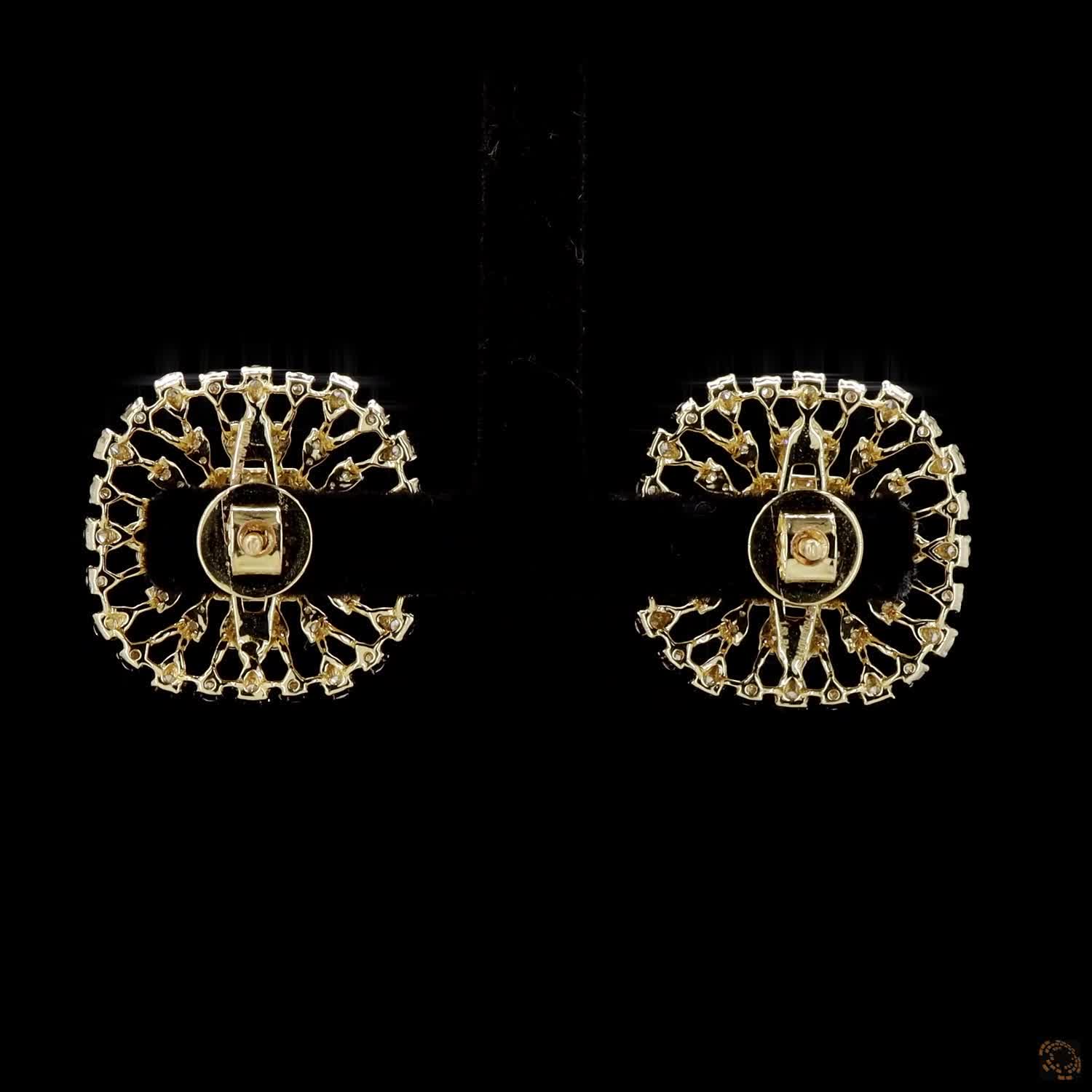 Emerald & Ruby Diamond Earrings in 18KT Yellow Gold