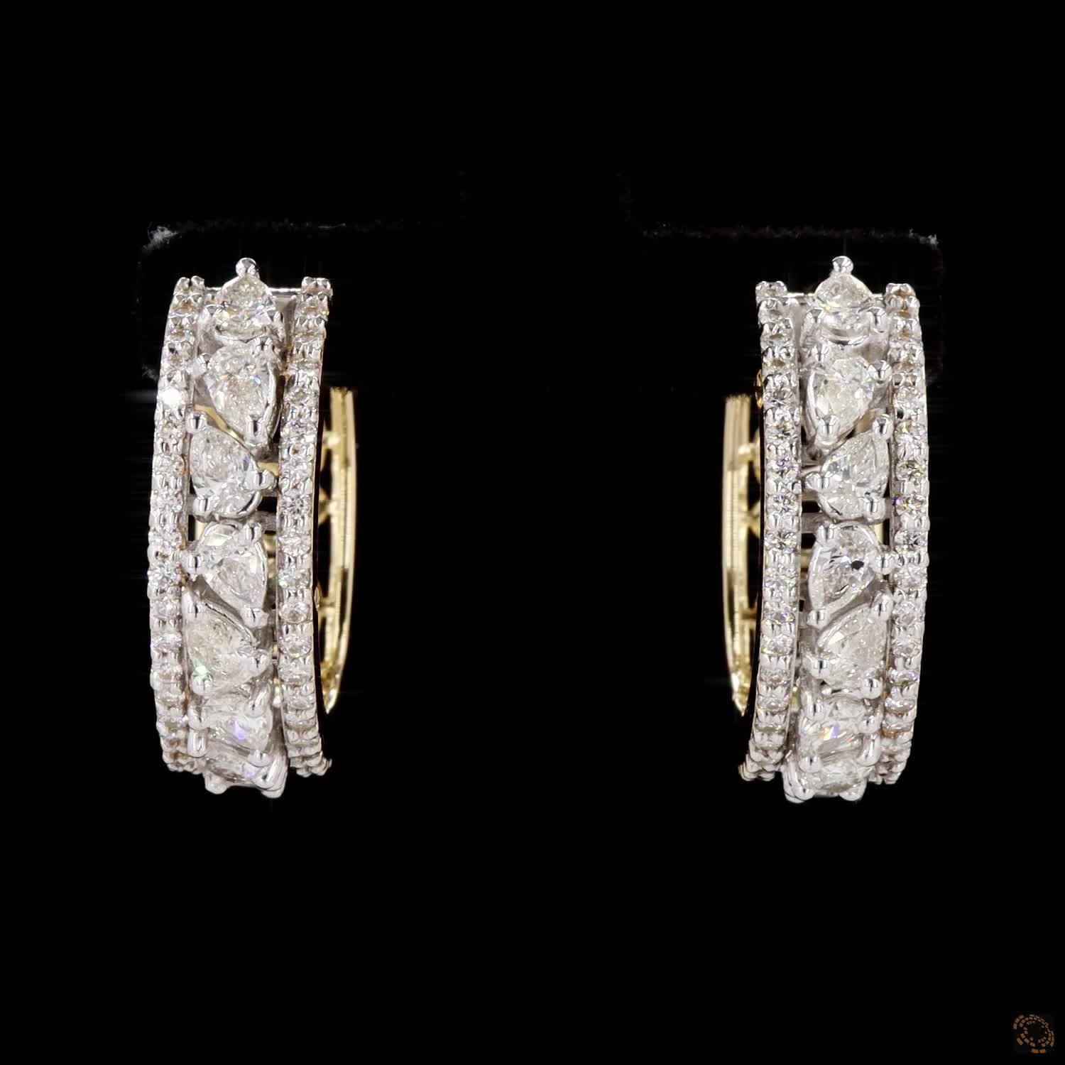 Diamond Earrings in 18KT Yellow Gold