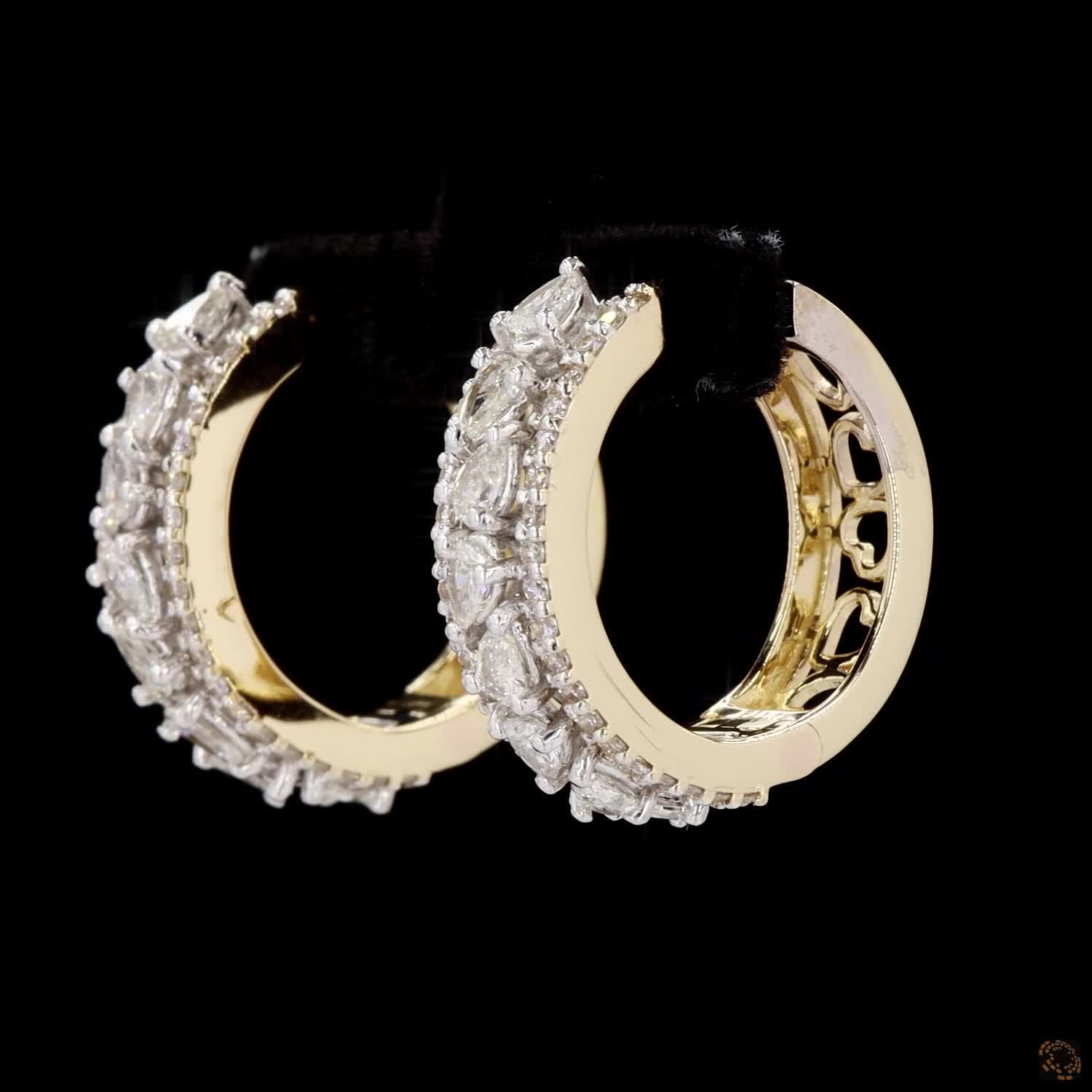 Diamond Earrings in 18KT Yellow Gold