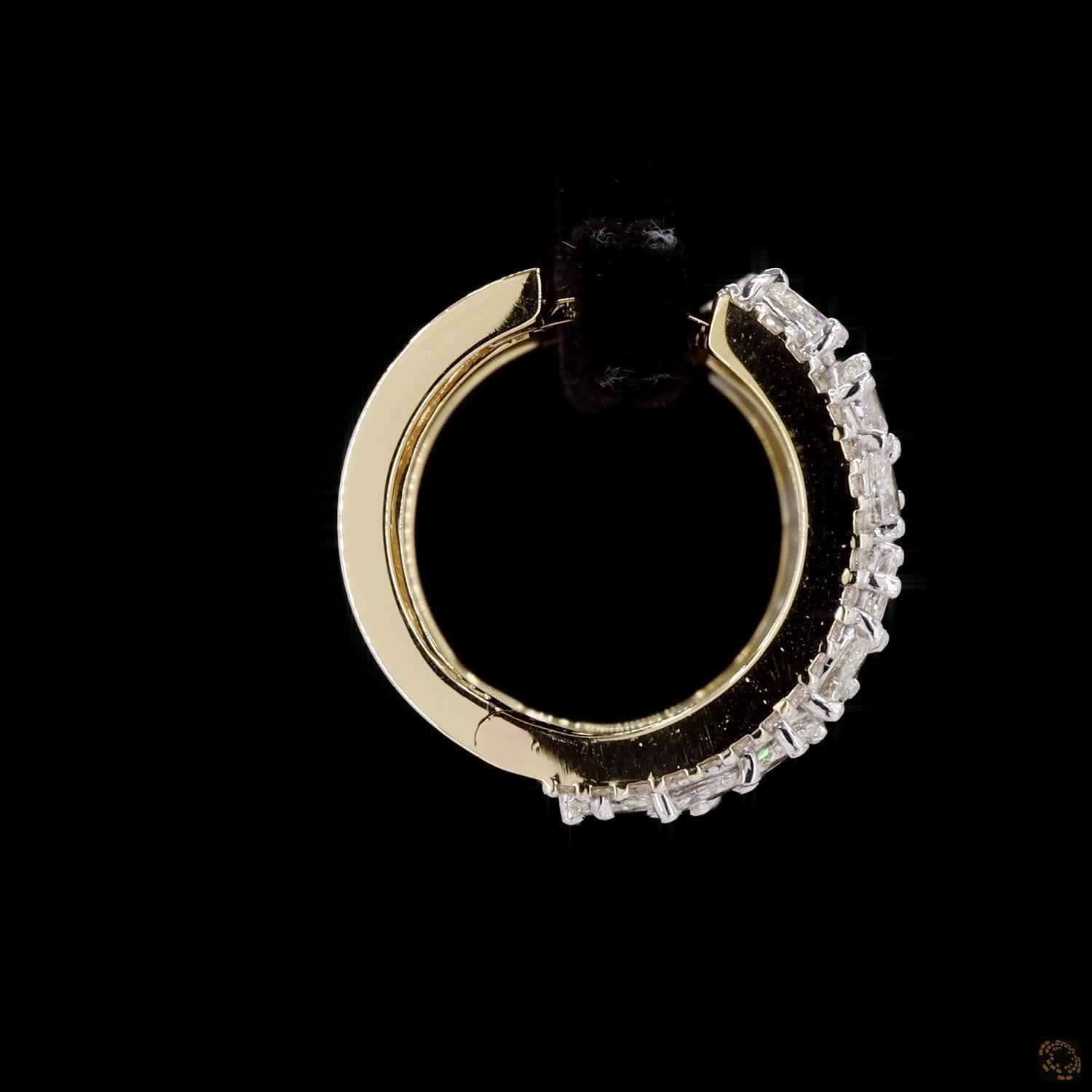 Diamond Earrings in 18KT Yellow Gold