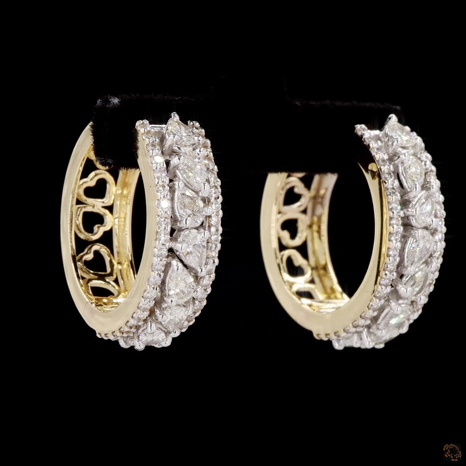 Diamond Earrings in 18KT Yellow Gold