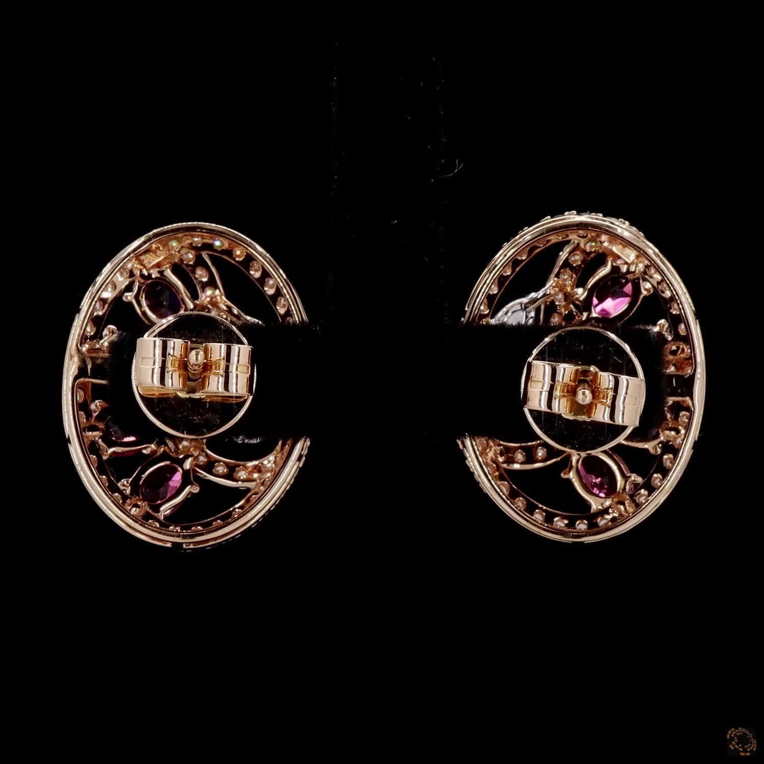 Ruby Diamond Earrings in 18KT Rose Gold