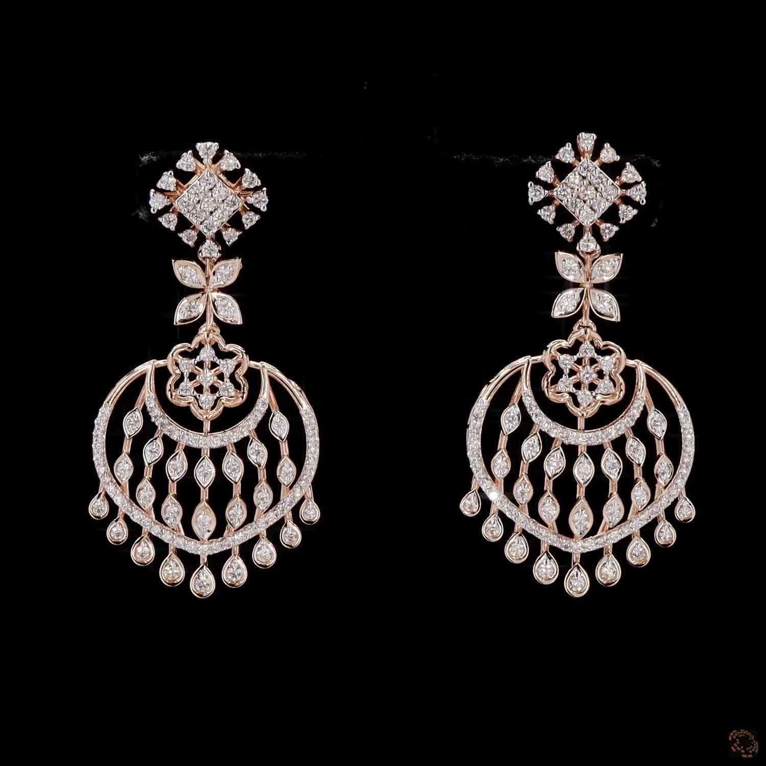 Diamond Earrings in 18KT Rose Gold