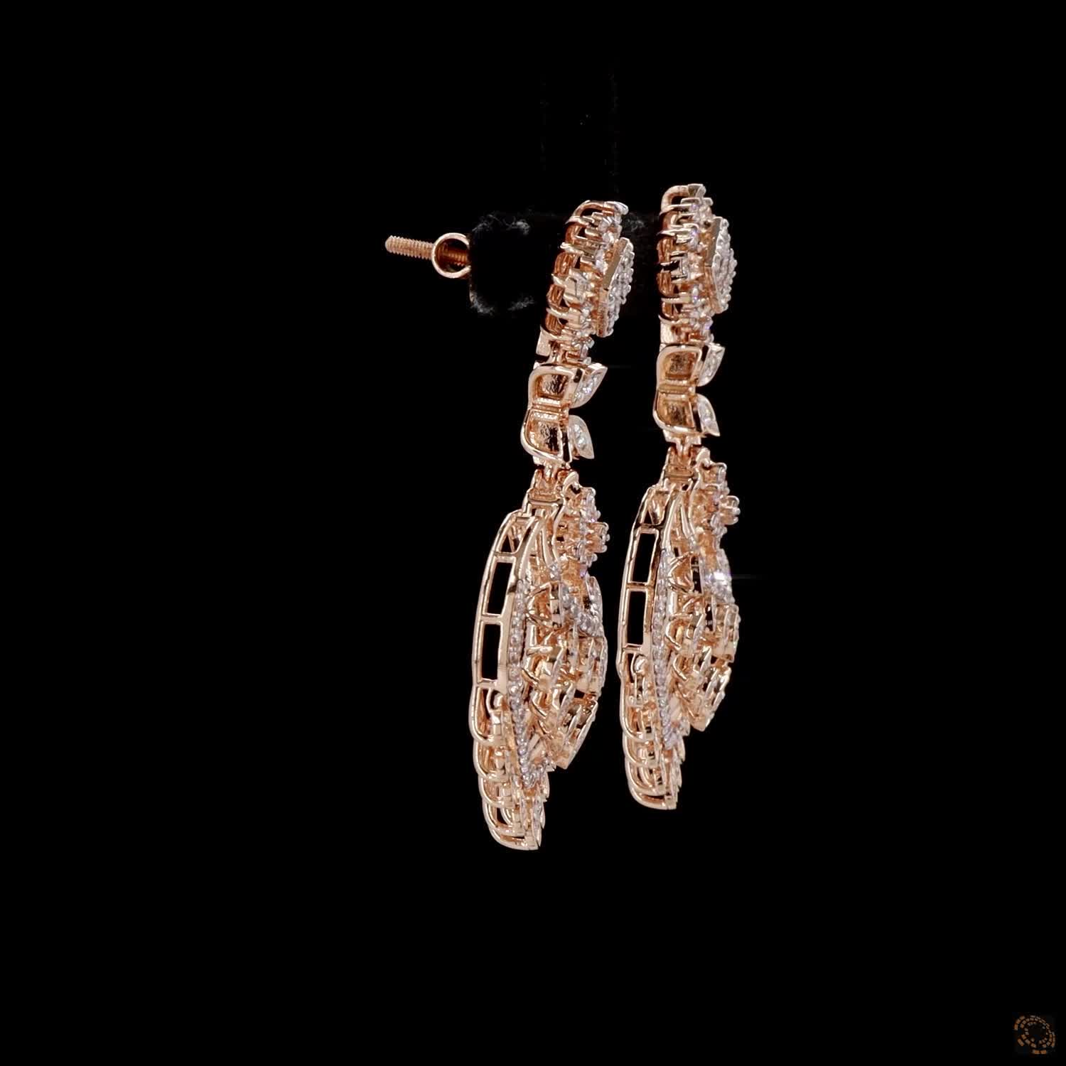 Diamond Earrings in 18KT Rose Gold