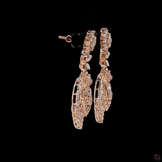 Diamond Earrings in 18KT Rose Gold