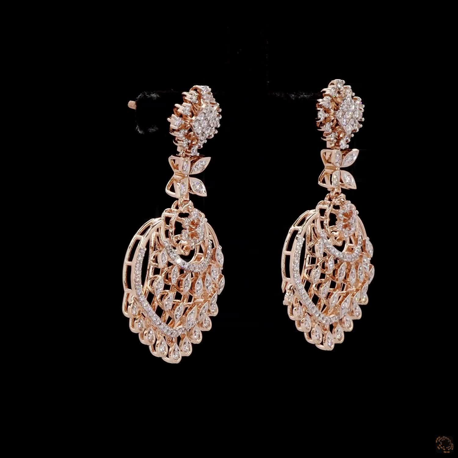 Diamond Earrings in 18KT Rose Gold