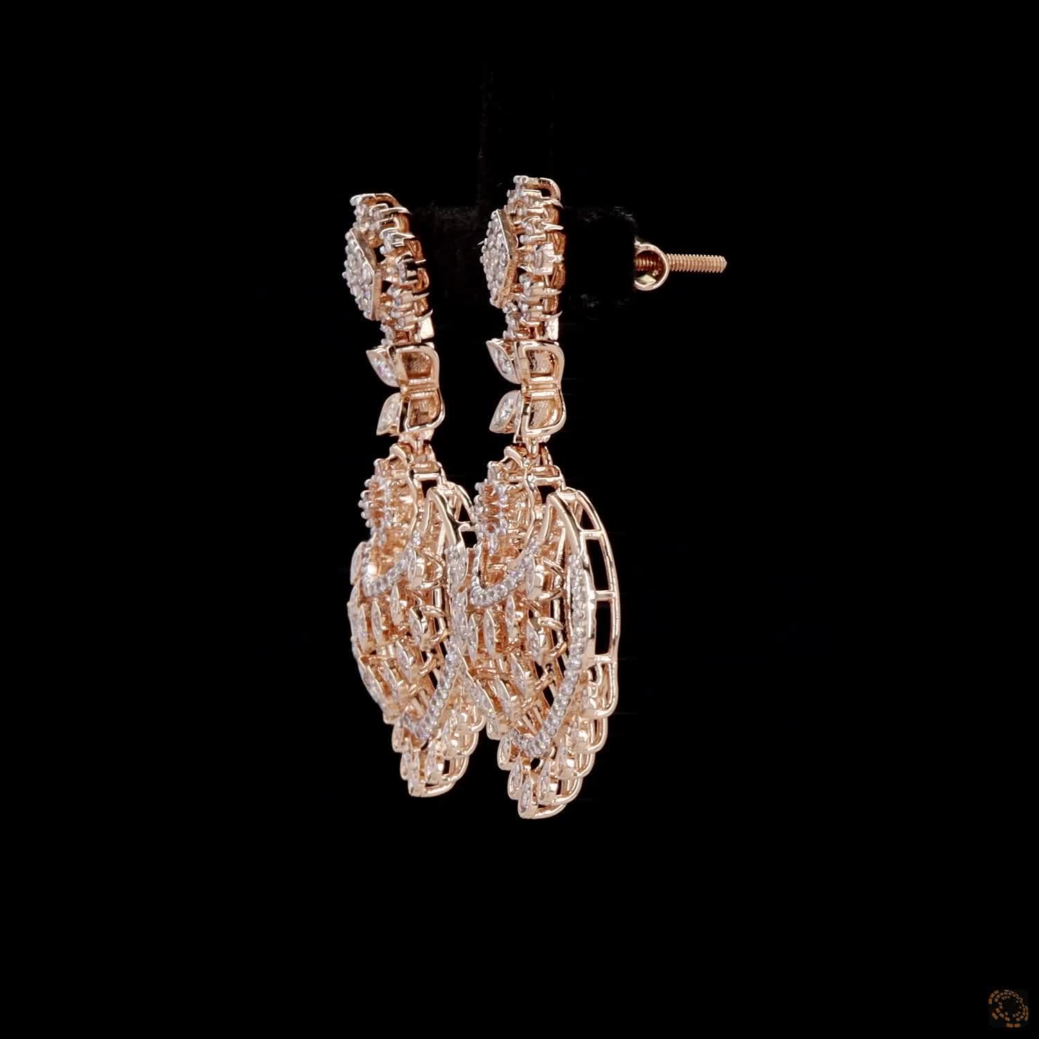 Diamond Earrings in 18KT Rose Gold