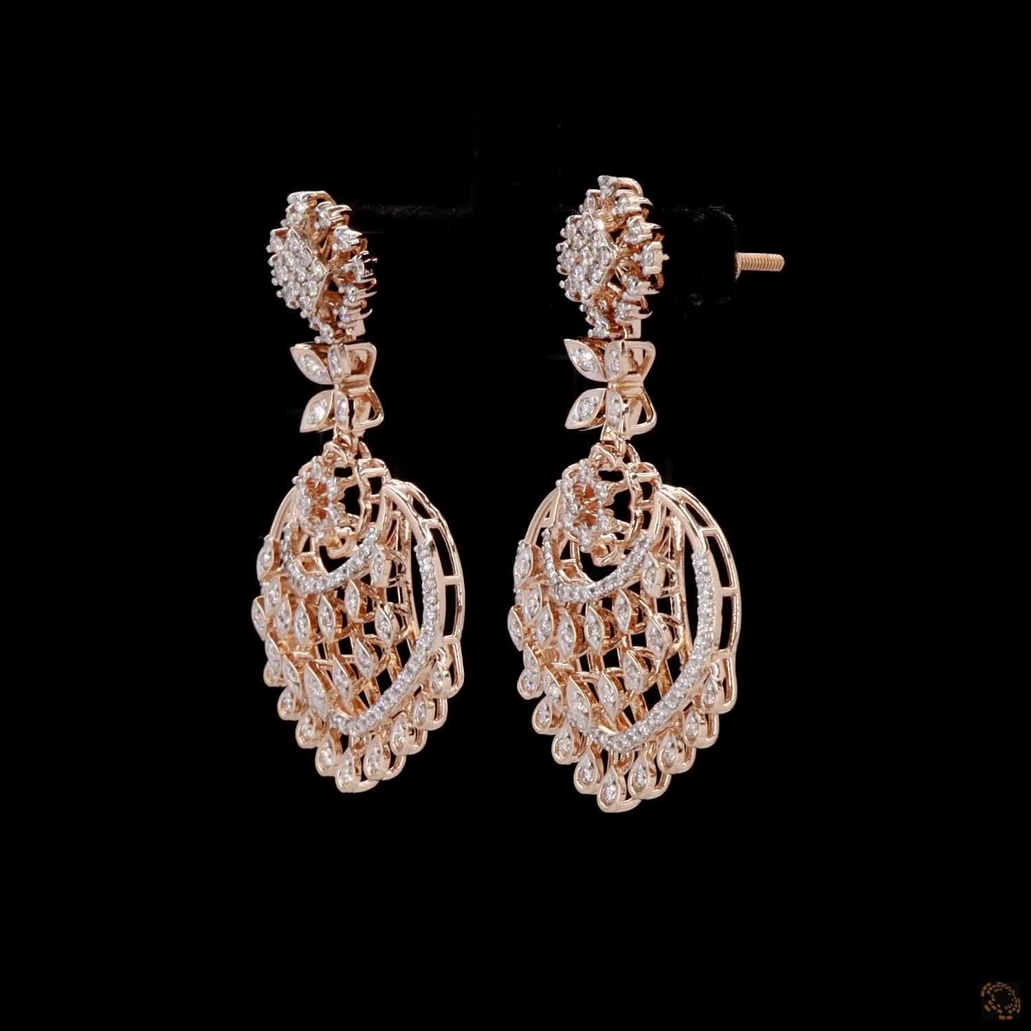 Diamond Earrings in 18KT Rose Gold